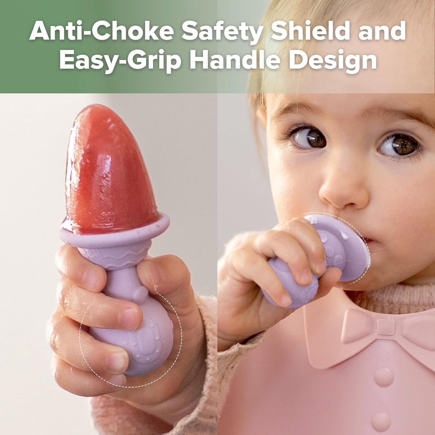 Haakaa Astronaut Ice Pop Mould Set – Mini Silicone Popsicle Molds with Sticks for Kids, Ice Pop Maker with Anti-Choke Astronaut Handles, Ice Cream & Frozen Treat Molds