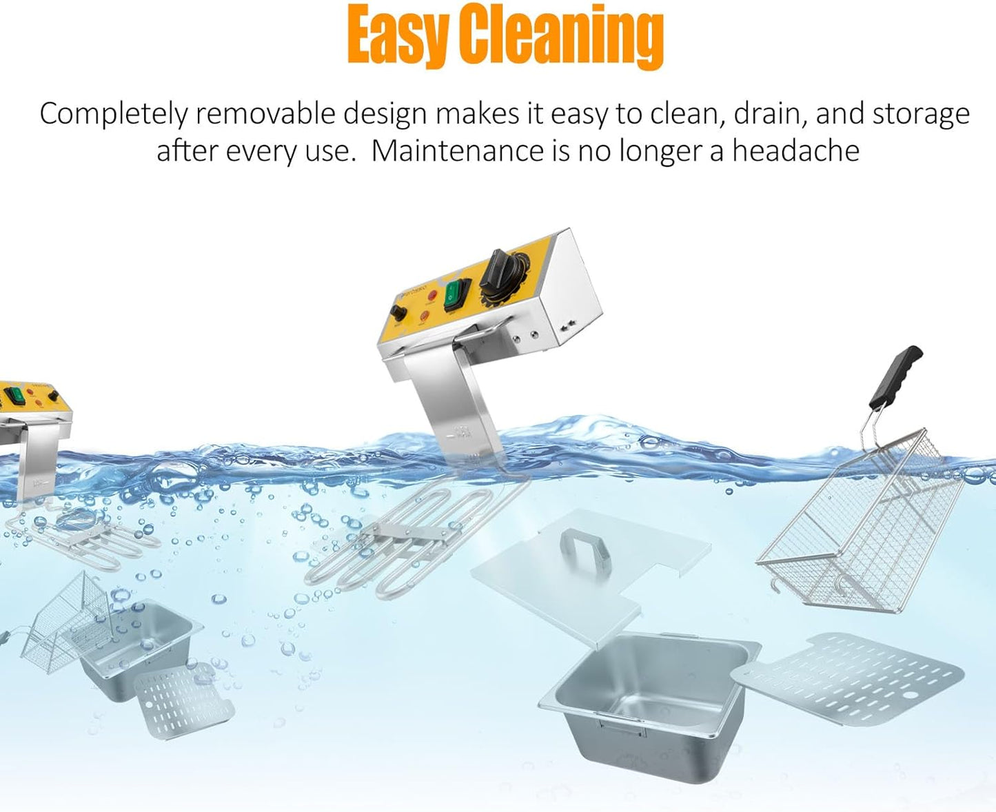 Dual Tank Deep Fryer 20L(21.1Qt) 3500 W Fast Heating, with Basket and Lid, 304SS Electric Large Deep Fryer for Home and Commercial, Countertop Deep Fryers