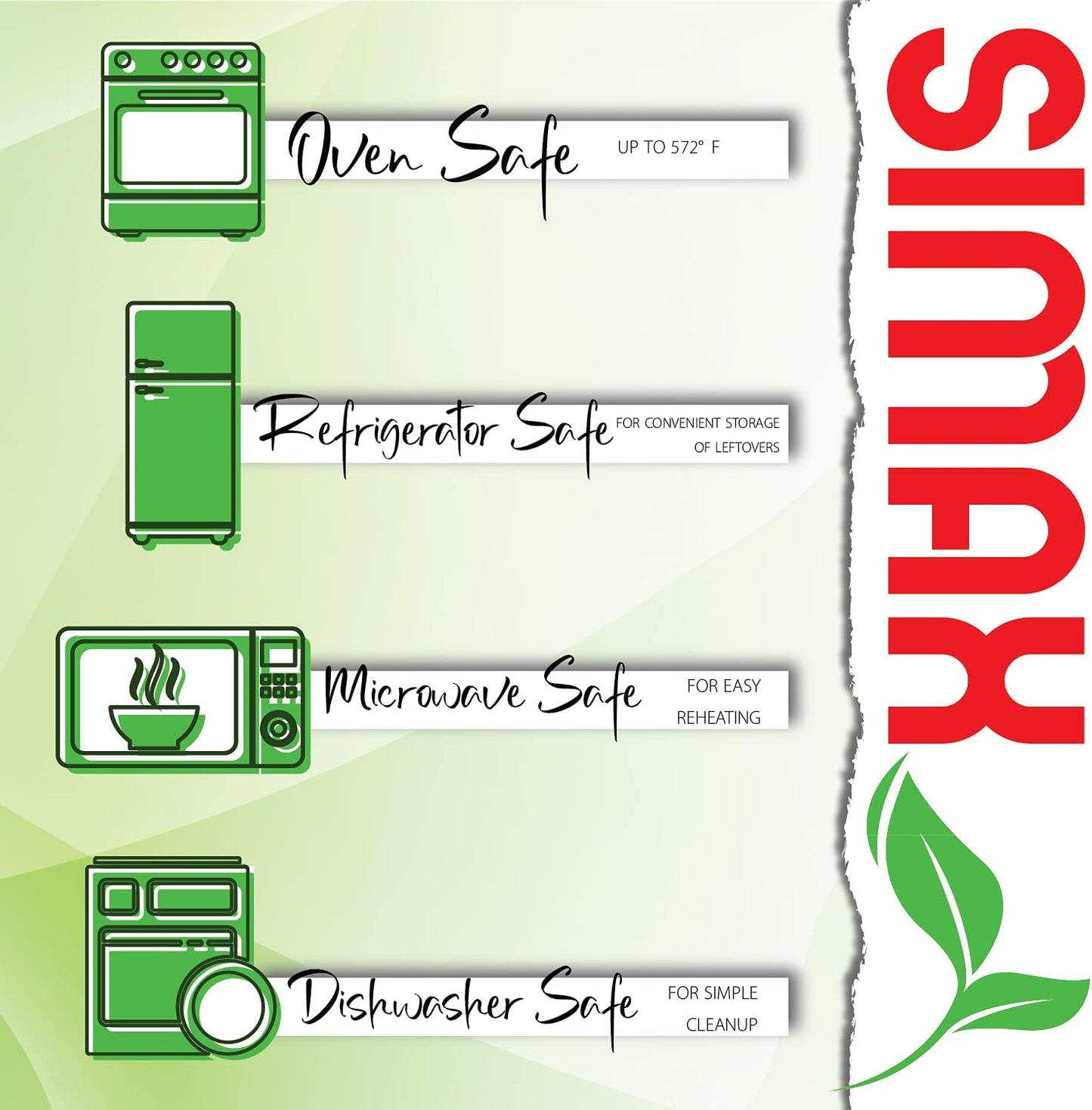 Simax Casserole Dish with Lid, 2.5 Quart Round Glass Casserole Dishes for Oven with Lid and Handles, Baking Dishes for Oven, Covered Bowl for Cooking, Baking, Serving, Microwave, Dishwasher, and Oven Safe Cookware