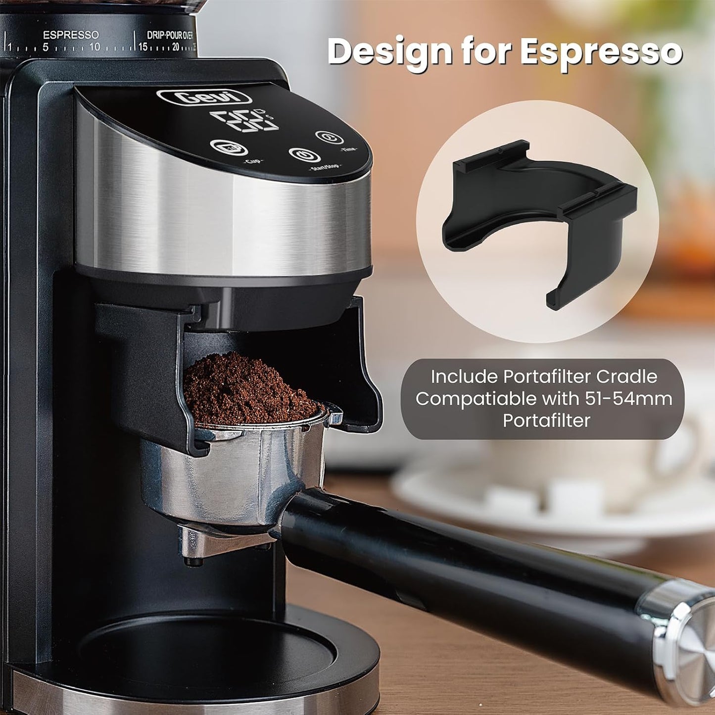 Gevi Coffee Grinder Electric,Coffee Bean Grinder with 35 Grind Settings for Espresso,Drip,French Press,Burr Coffee Grinder for Home Use,Anti-static Design,Black