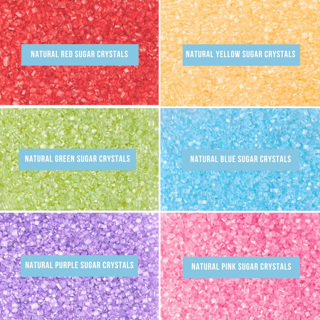 Sweets Indeed Sprinkles 6 Cell Edible Sprinkle Mix Jimmies Perfect for Cake Decorations Baking Ice Cream Cookies Cupcake Topper (Rainbow Sugar)