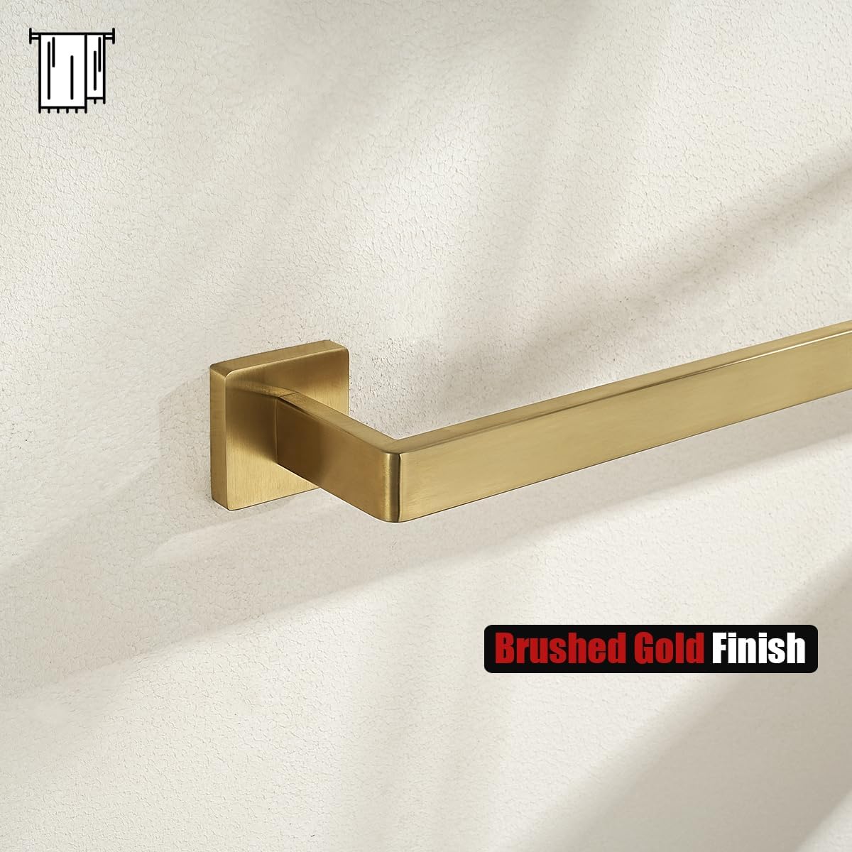JQK Gold Towel Bar, Rounded Edges 29.41 Inch Towel Rack, 304 Stainless Steel Bathroom Wall Mount, Useable Length 27 Inch, TB250L27-BG