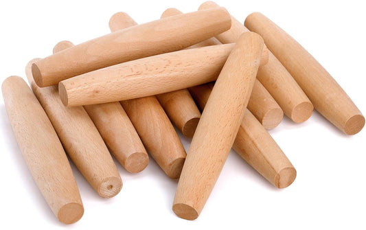 Elsjoy 12 Pack 8 Inch Small Wood Rolling Pins, Non-Stick Wooden Dough Roller Pin for Baking Pie, Cookie, Pasta, Dumpling
