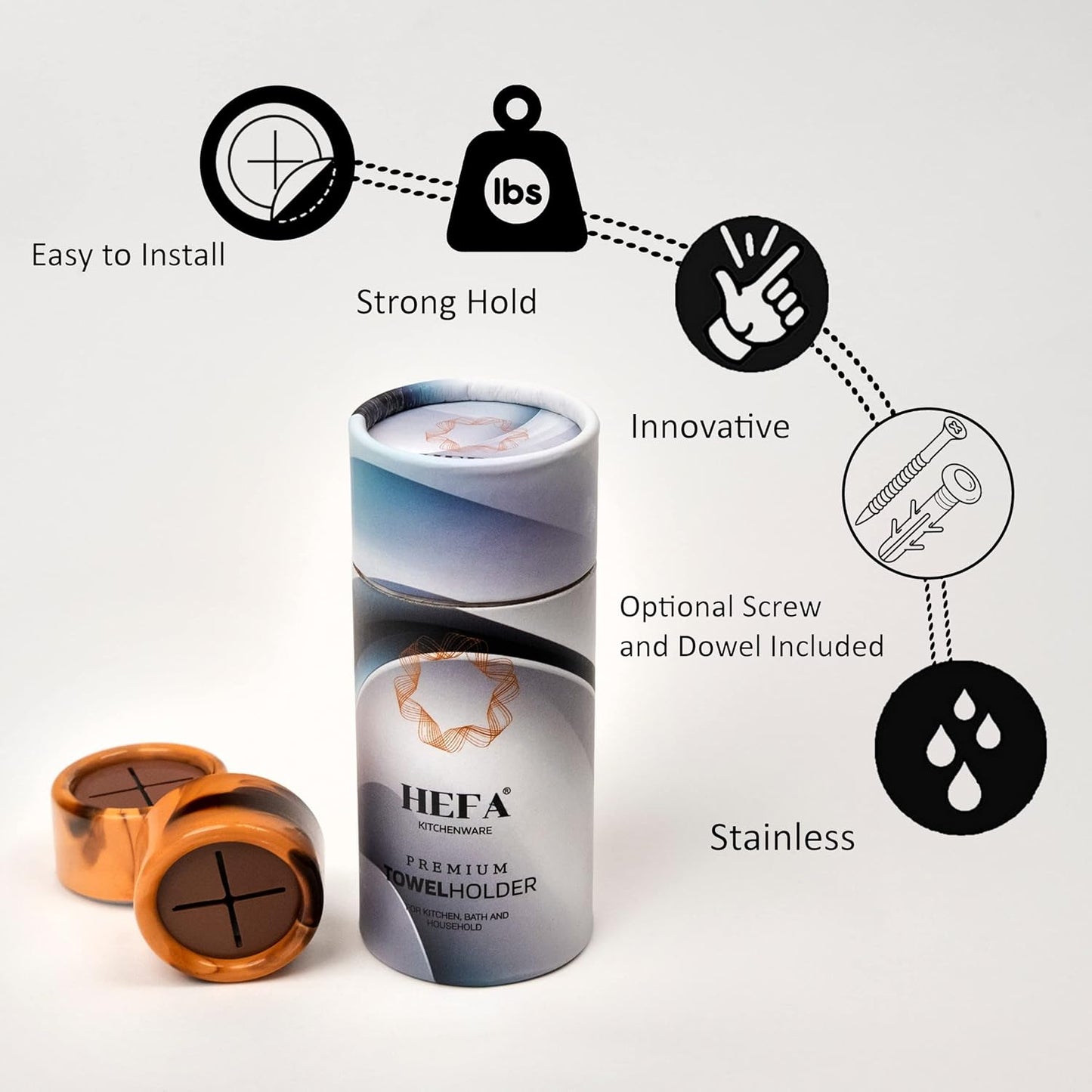 HEFA Towel Holder, Towel Hooks, Dish Towel Holder, Kitchen Organization, Bathroom Accesories, Kitchen Towel Hook, Kitchen Towel Holder, Christmas Gift, Kitchen Gadgets 4 Pack