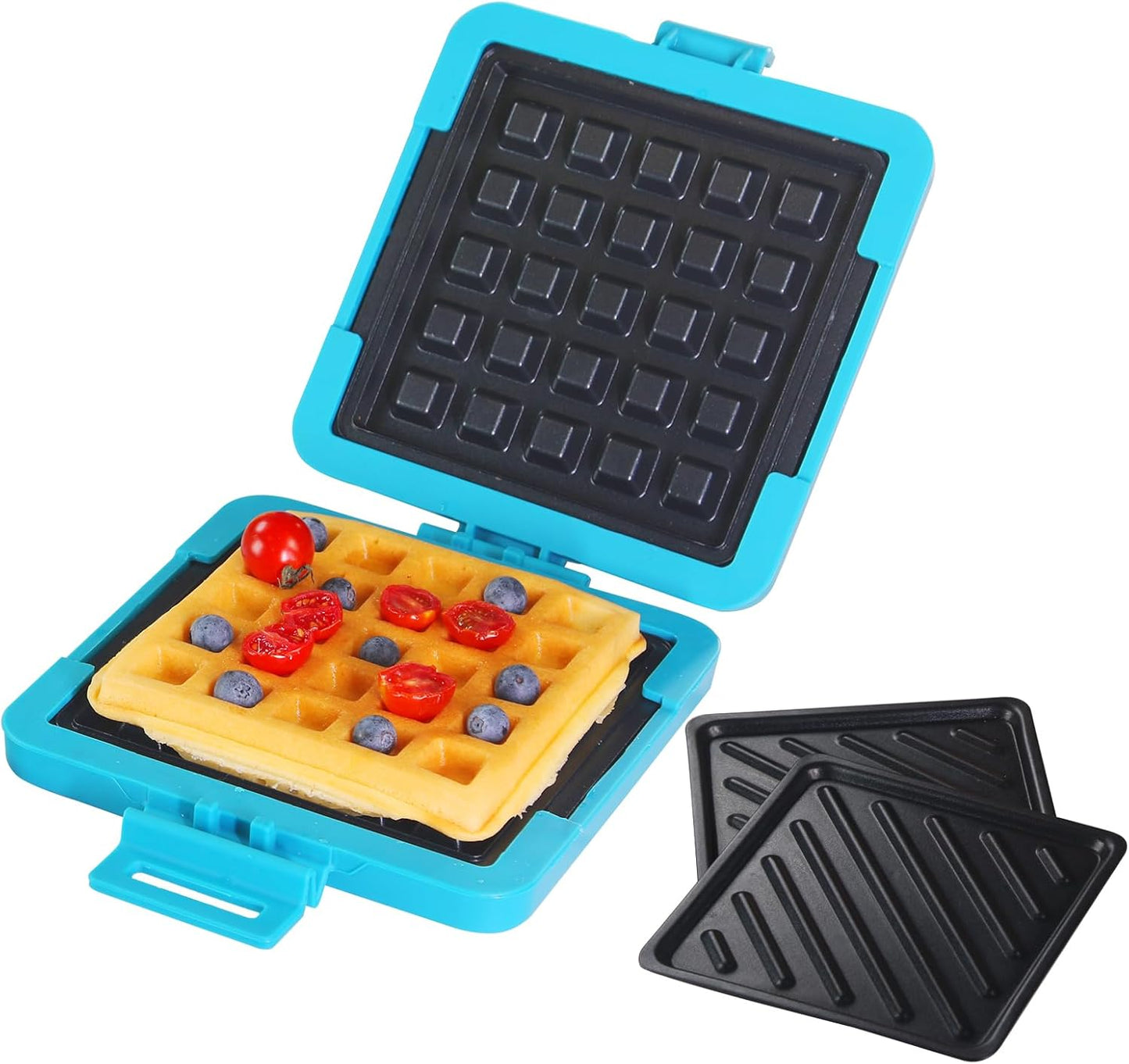 Toaster,Microwave Toaster, Sandwich Maker, Waffle Maker, Panini Maker, Dishwasher Safe,NO Electricity,Wireless,Time Saving,Fast (Blue, Microwave Sandwich and Waffle Maker)