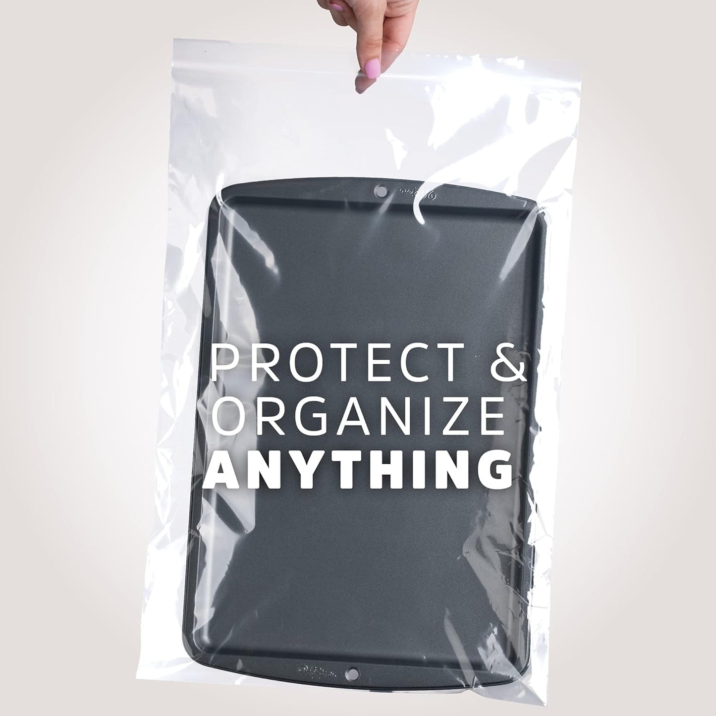 GPI PACK Of 200, 12" x 18" CLEAR PLASTIC RECLOSABLE ZIP BAGS - Bulk 2 mil Thick Strong & Durable Poly Baggies With Resealable Zip Top Lock For Travel, Storage, Packaging & Shipping