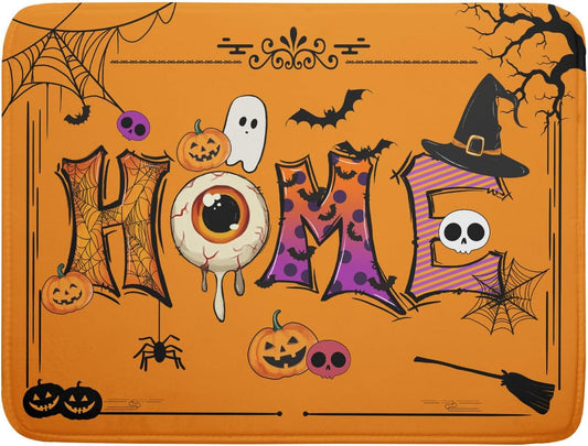 Halloween Home Dish Drying Mat Orange Washable Microfiber Drying Pad for Holiday Decoration