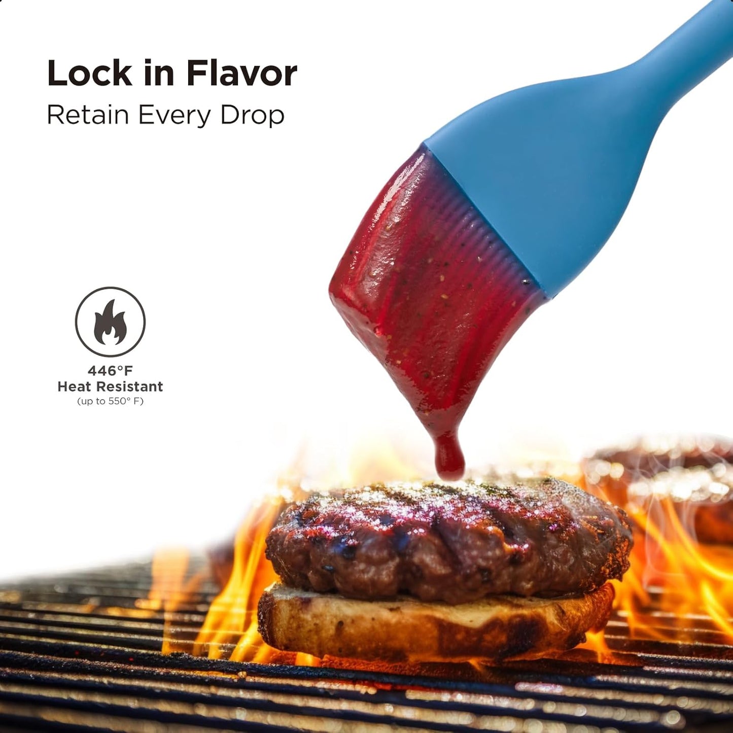 Kitchen Mama WaltzGrip Platinum Silicone Basting Pastry Brush: Set of 2 Heat-Resistant Brushes Utensils for Cooking, Baking, Grilling, Barbecue, and Spreading Oil, Butter, Egg - Dishwasher-Safe (Blue)