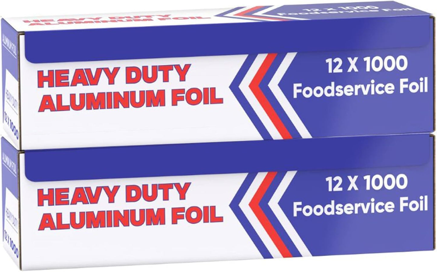 Aluminum Foil Wrap for Food -12 x 1000 FT (2 Box) Heavy Duty Aluminum Foil - BBQ Silver Foil Rolls for Grilling, Roasting, Baking - Perfect for Commercial & Home Use