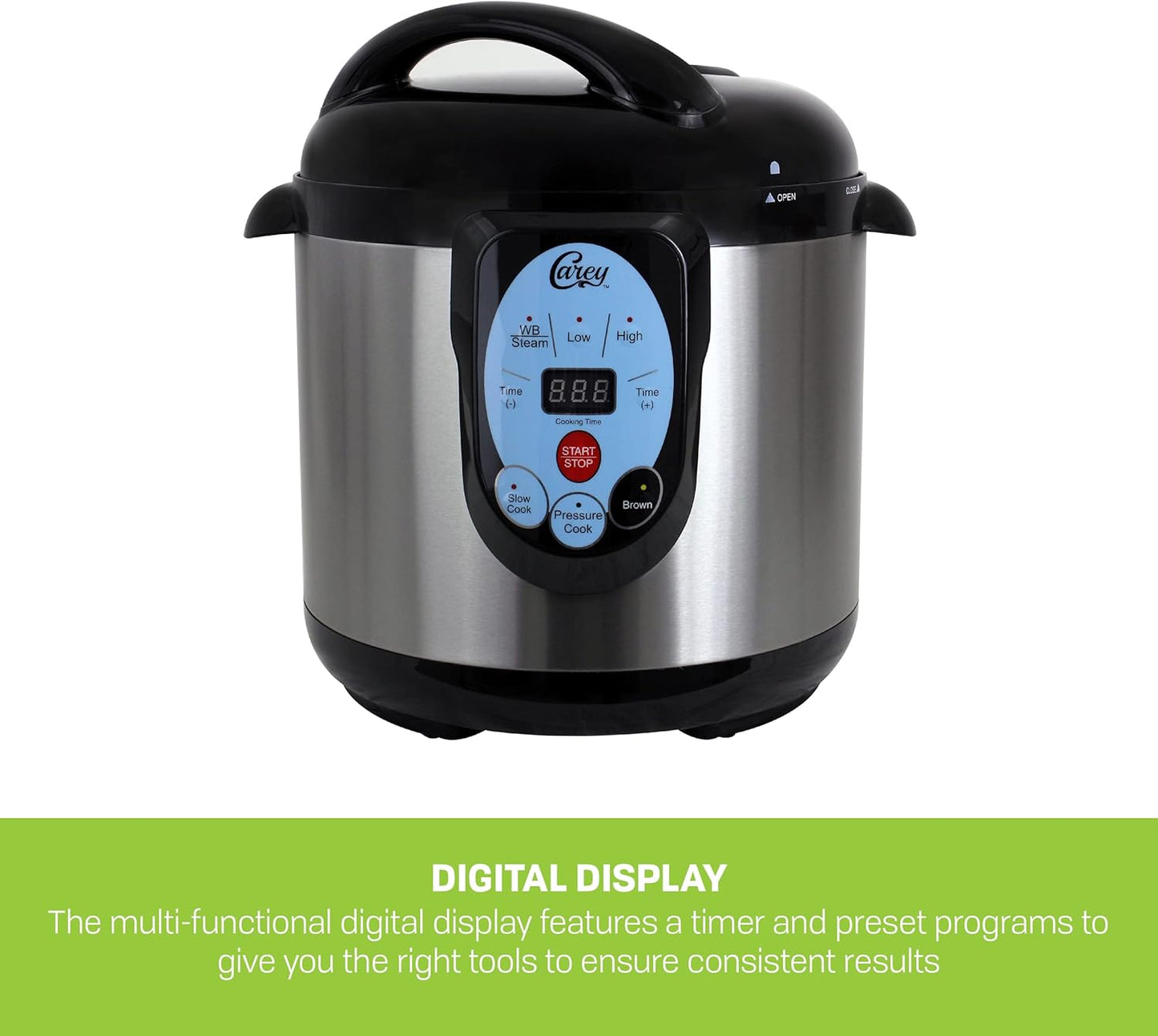 CAREY DPC-9SS Smart Electric Pressure Cooker and Canner, Stainless Steel, 9.5 Qt