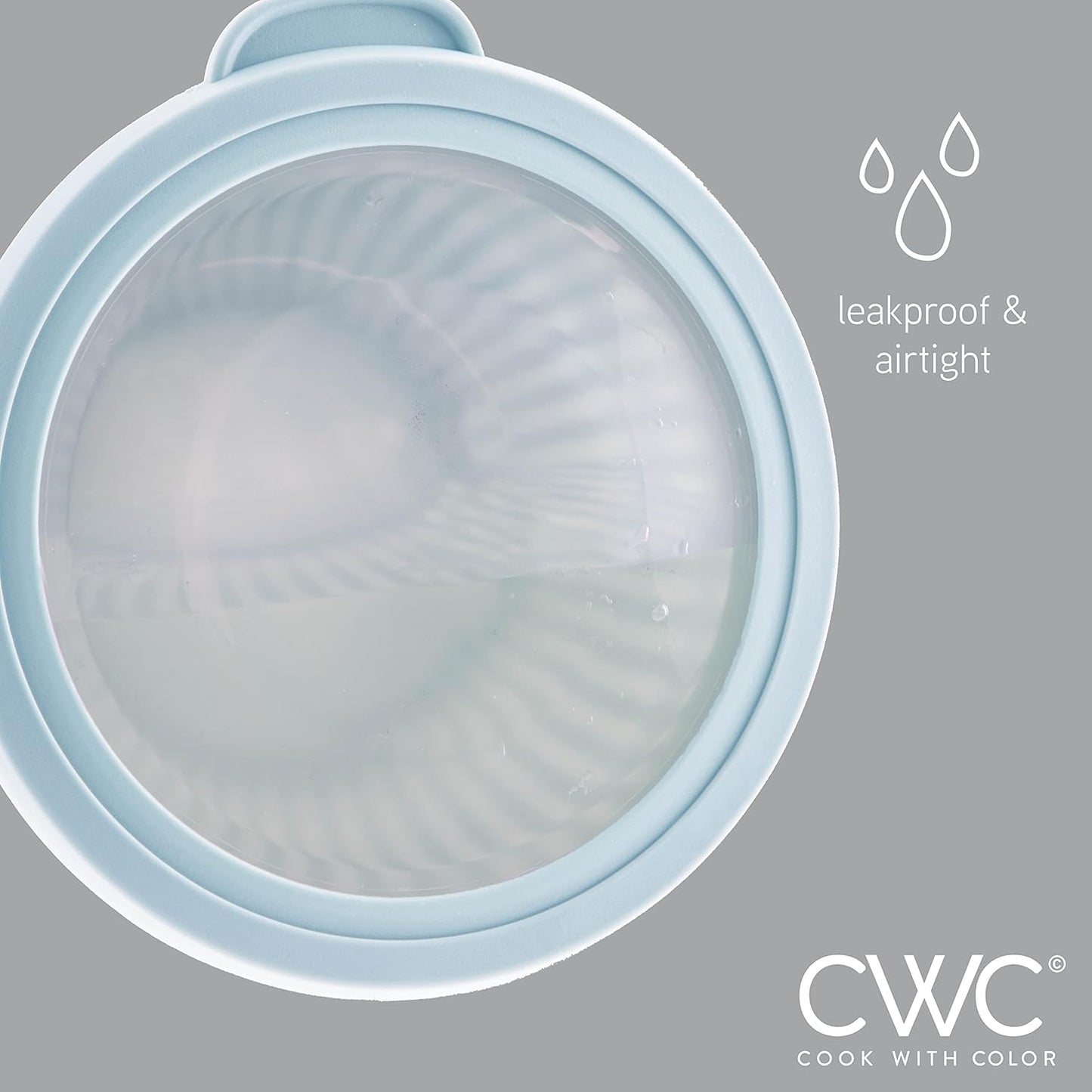 COOK WITH COLOR Prep Bowls with Lids- Wide and Deep Nesting Plastic Small Mixing Bowl Set with Lids, 8 Piece Set - Wide Bowls, Blue