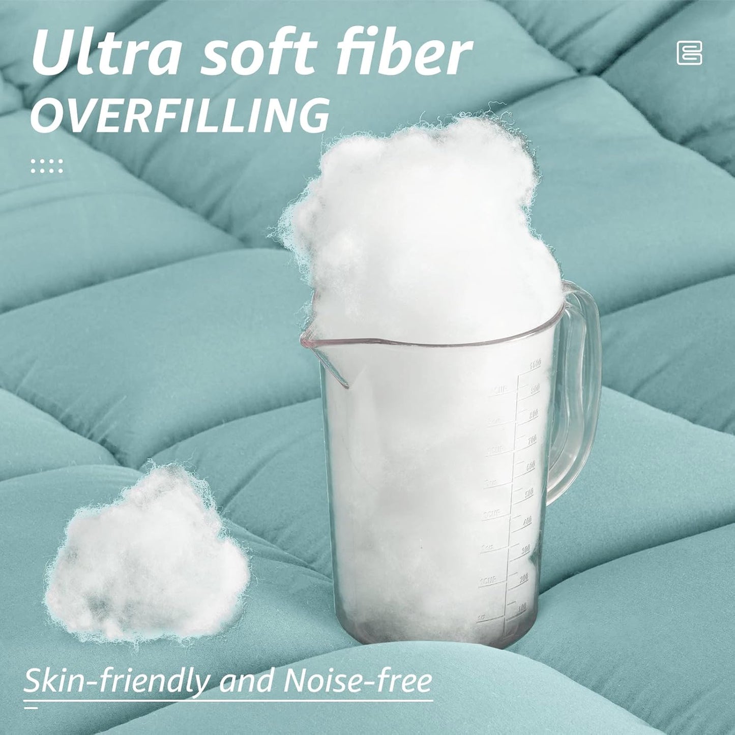 HYLEORY All Season California King Size Bed Comforter - Cooling Down Alternative Quilted Duvet Insert with Corner Tabs - Winter Warm - Machine Washable - Turquoise,Cal King(96*104)