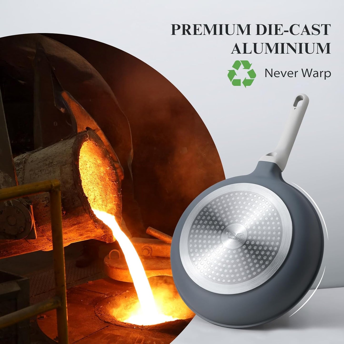 Nonstick Ceramic Frying Pan Set, Non Toxic Nonstick Skillet, Healthy Egg & Omelet & Chef's Pan, PTFE PFOA & PFAS Free, Induction Compatible (10+12 Inch)