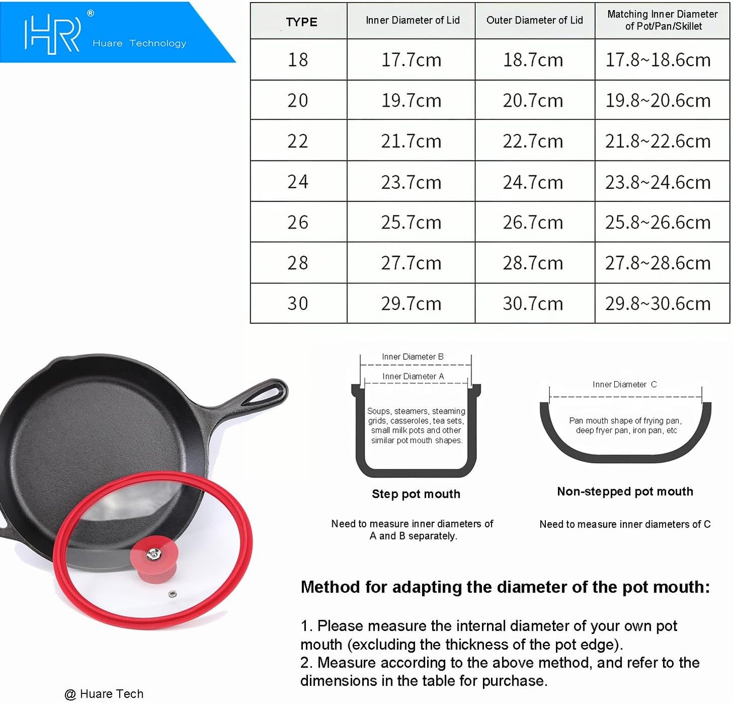 Silicon Glass Lid for Pot,Pan,Skillet Fits 11"(28CM) Cookware Silicon lid Dishwasher Safe, Replacement Lid Vented Tempered Glass with Heat Resistant Silicone Rim By HR Huare Technology, Red,1 Pack