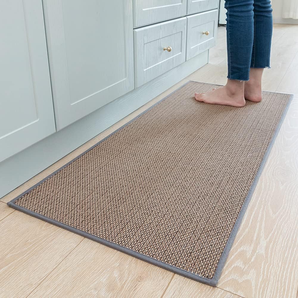 Kitchen Rugs and Mats Non Skid Washable, Absorbent Runner Rugs for Kitchen, Front of Sink, Kitchen Mats for Floor (Grey, 20"x70")