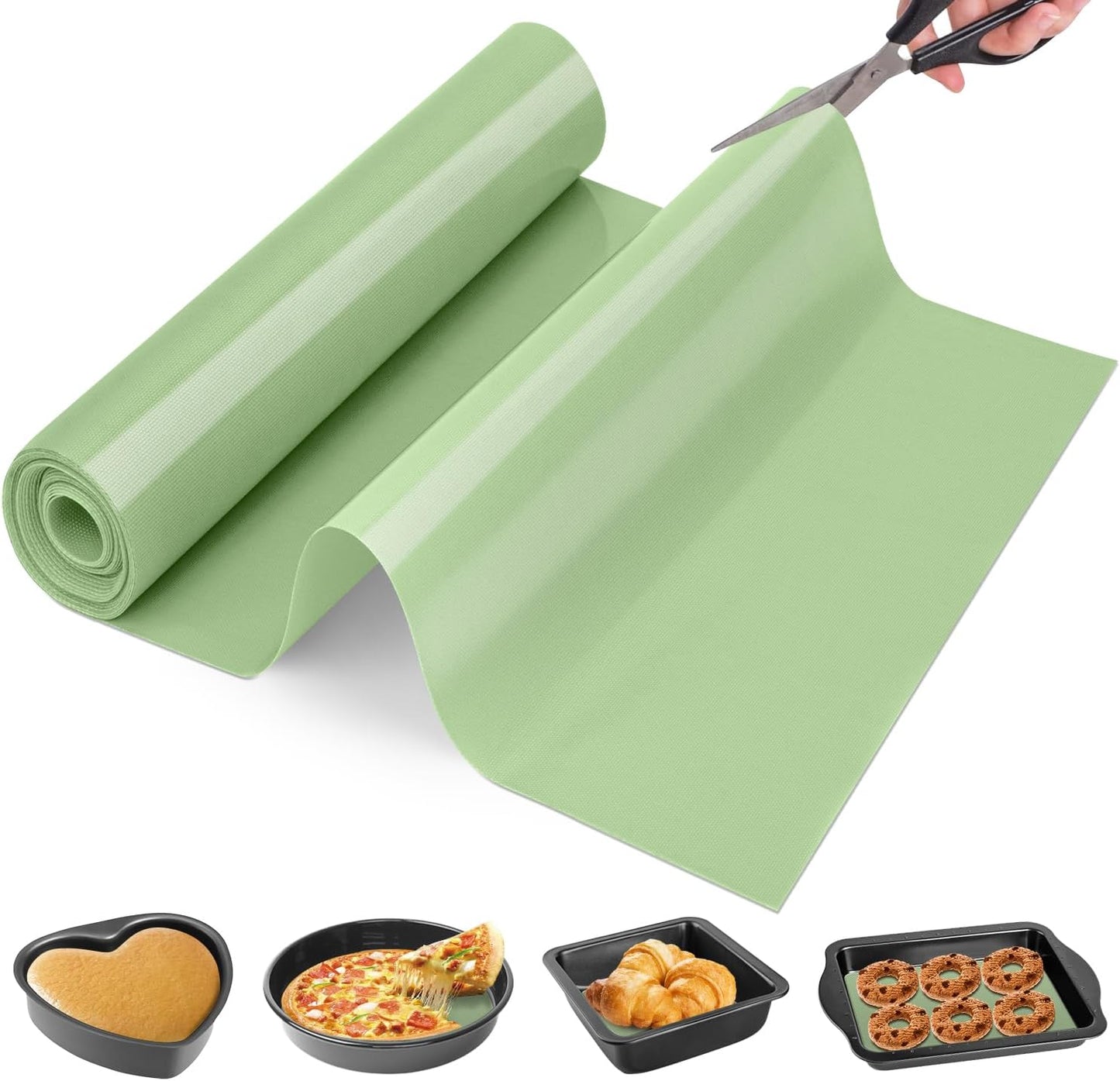 Silicone Baking Mat Roll- Cut to Size Silicone Mat Roll- SIlicone Mat for Baking, Macaoron Baking Sheet, Non-stick Pastry Mat, Reusable Dough Rolling Mat