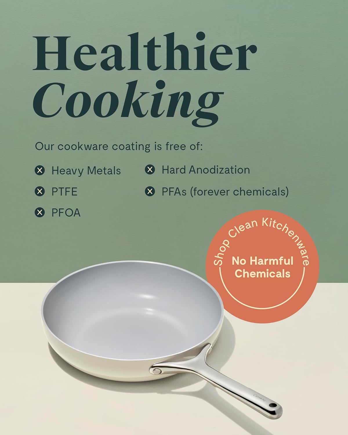 Caraway Ceramic Nonstick Fry Pan Set with Glass Lids – Includes Two 10.5” Fry Pans, One 8” Fry Pan, & Three Lids - Non Toxic, PTFE & PFOA Free - Oven Safe & Compatible with All Stovetops - Perracotta