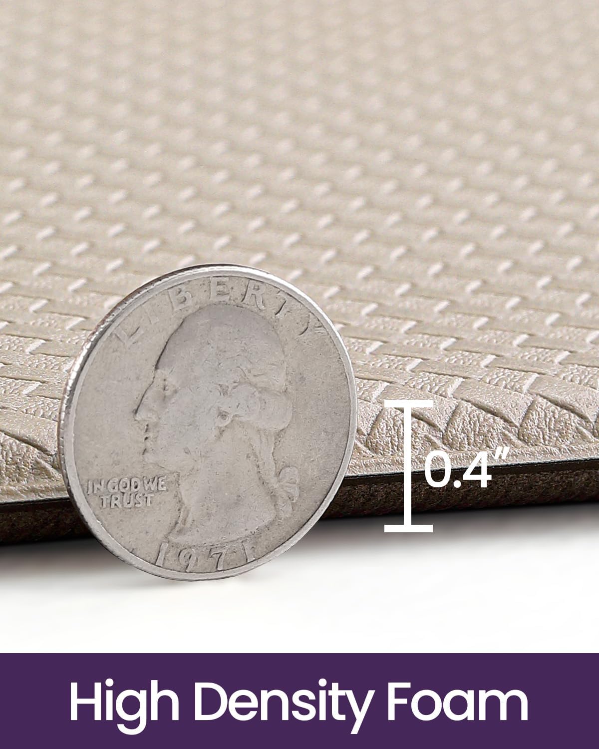 DEXI Kitchen Floor Mats Cushioned Anti Fatigue, 23x59, Large Wide Standing Runner Rug Waterproof, Comfort Memory Foam Padded for Front Sink Laundry, Beige