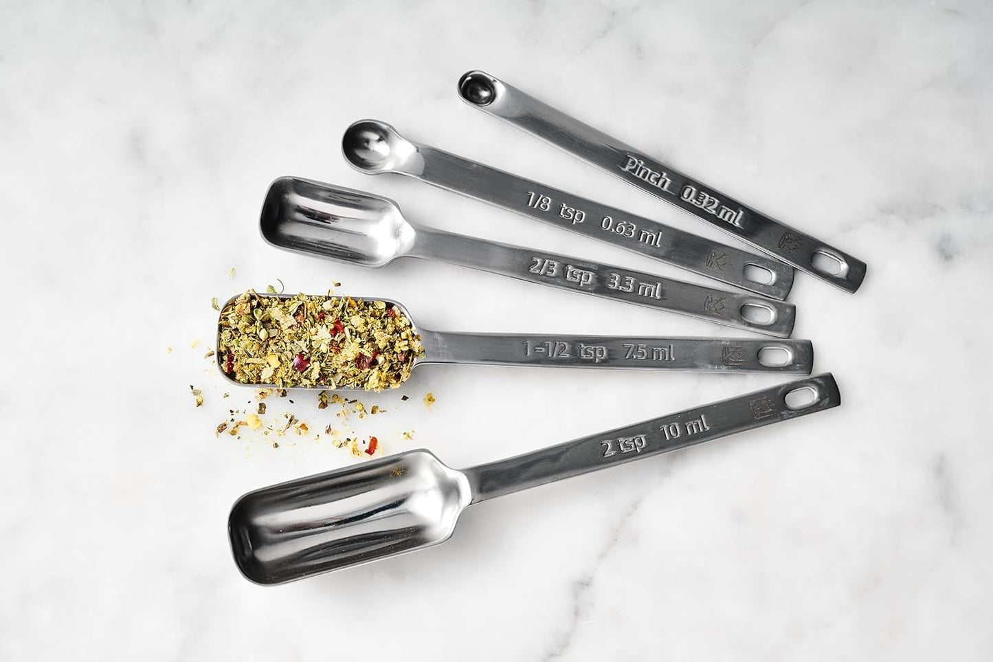 King Arthur Baking Company Odd-Sized Measuring Spoons, 18/8 Stainless Steel, 5-Piece Set