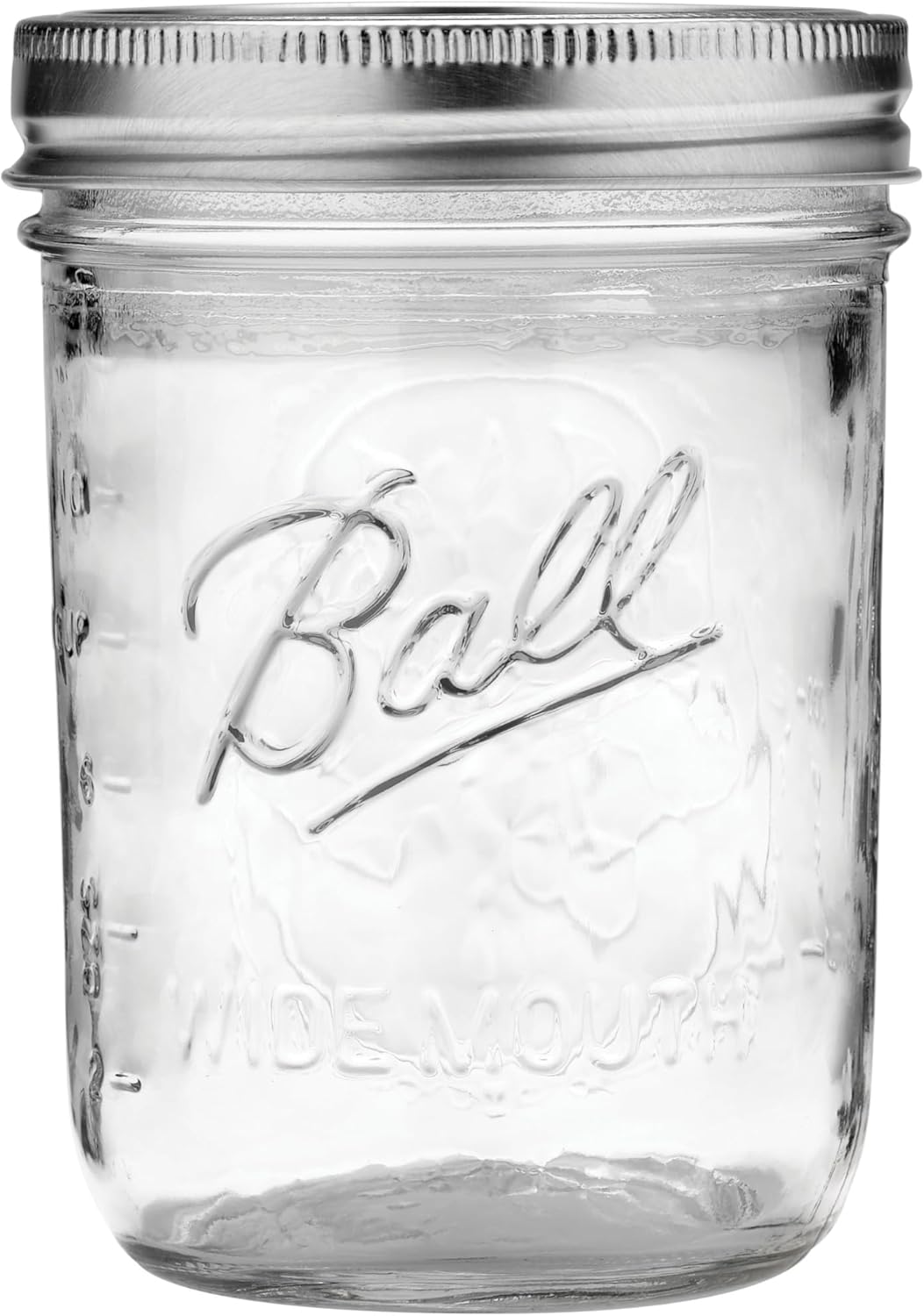 Ball Wide Mouth Glass Mason Jars with Lids and Bands, Used for Canning, Pickling, Juice, Jam, Jelly, Pint Size 16 Ounce (Pack of 6)