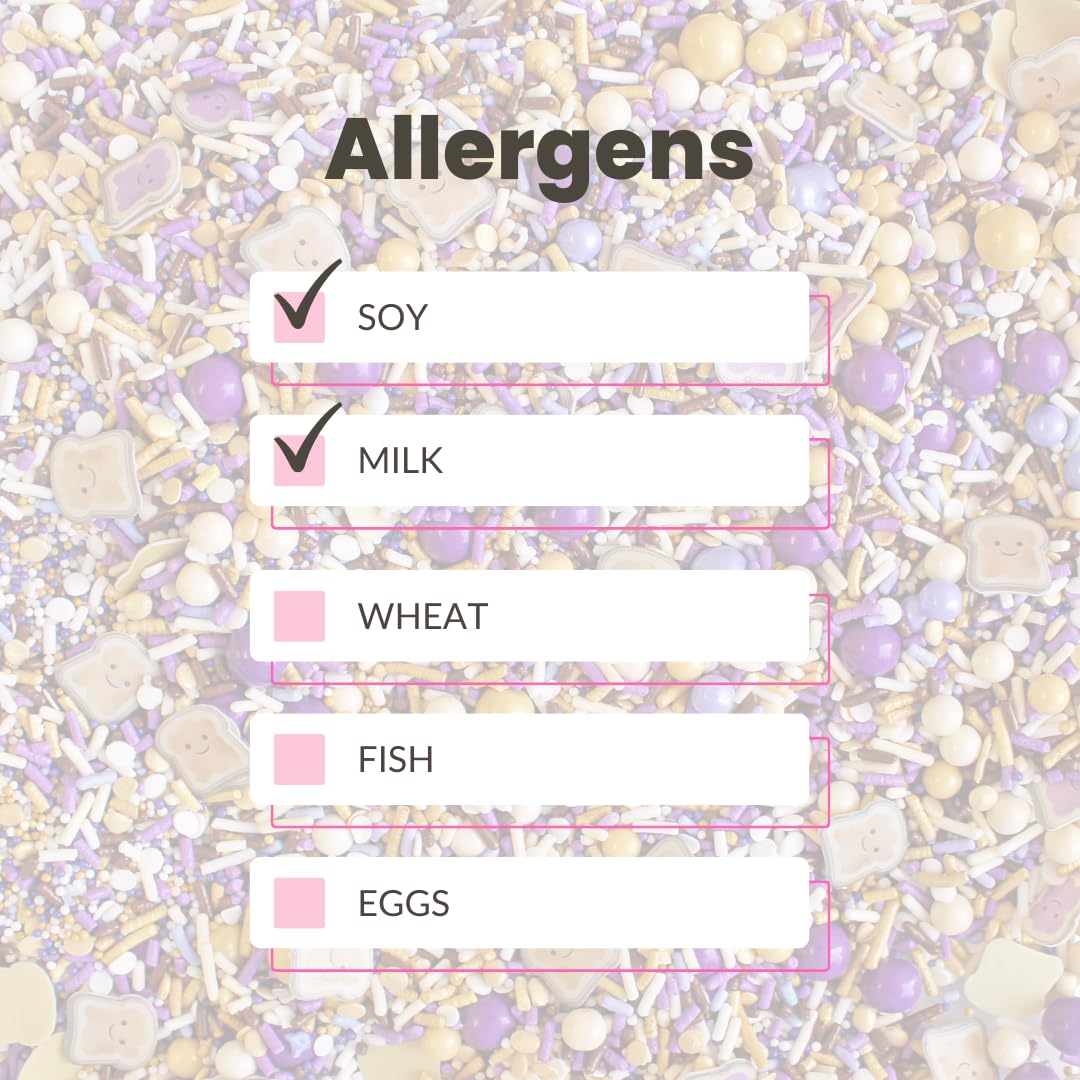 Sprinkle Pop PB&J Sprinkle Mix| lavender Purple Gold Cream Chocolate Sprinkles with ~10 Peanut Butter & Grape Jelly Slice Wafer Papers| Sprinkles Made in USA for Decorating Cake Cupcakes Cookies, 2oz