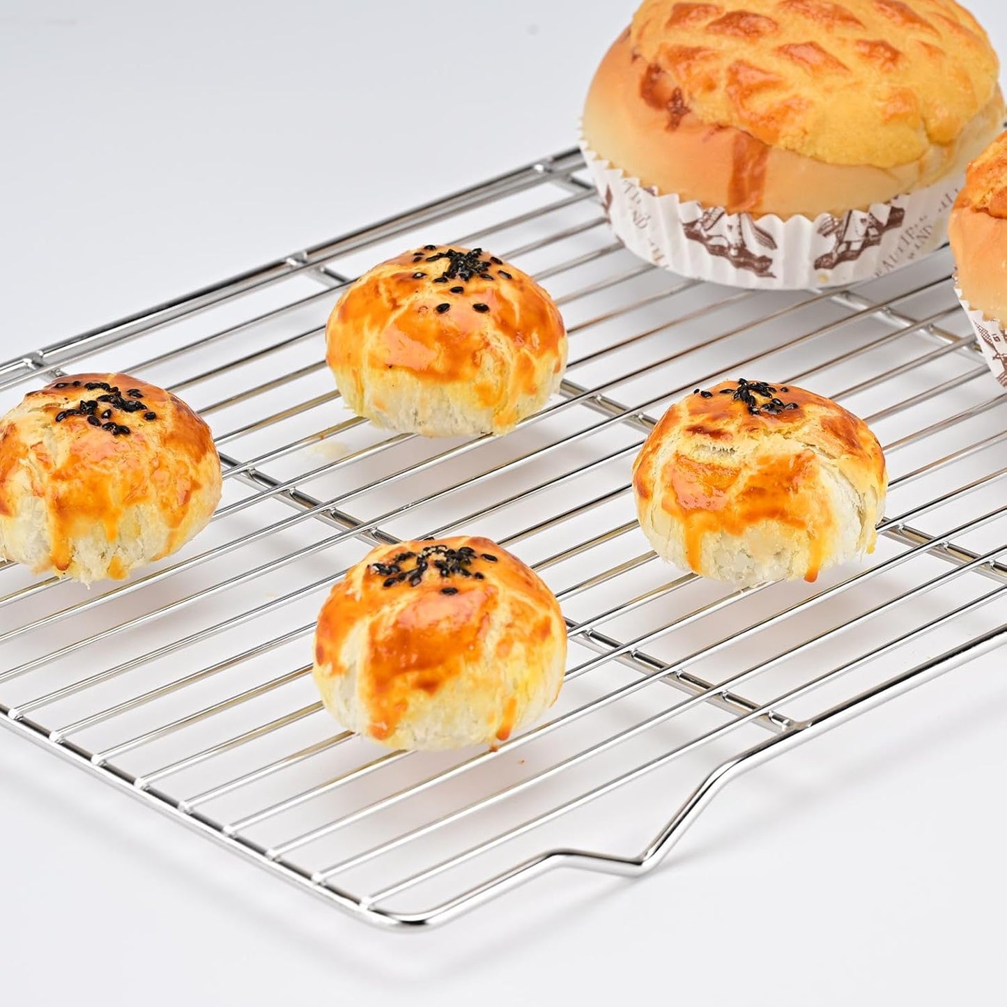 Cooling rack,2-Pack Heavy-Duty Stainless Steel wire rack for cooking (16.5"x11.5") - Oven Baking Wire Rack for Sheet Pans, Bread, Dishwasher Safe & Non-Toxic Metal Grates