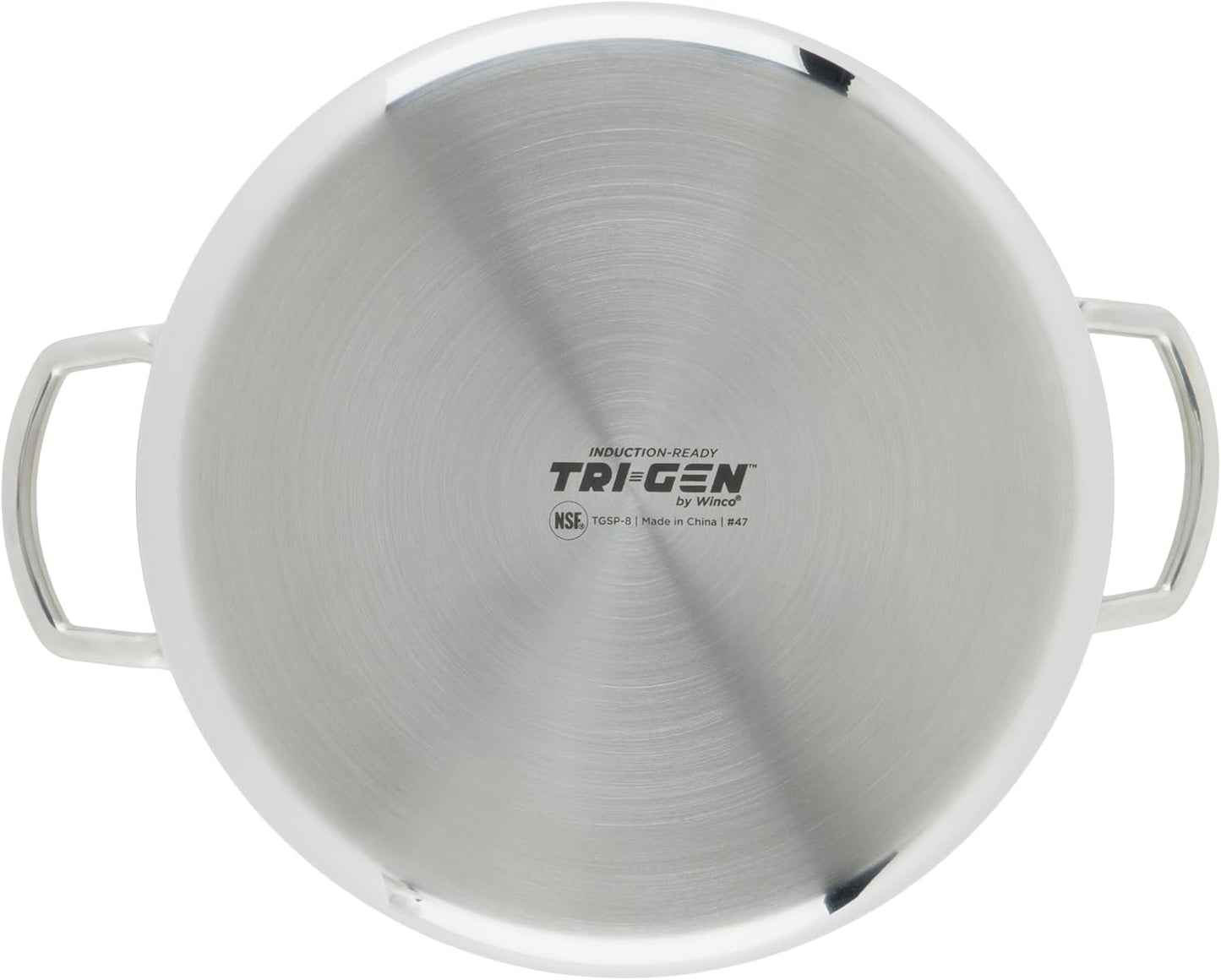 WINCO Tri-Ply Stock Pot, 8-quart, Silver