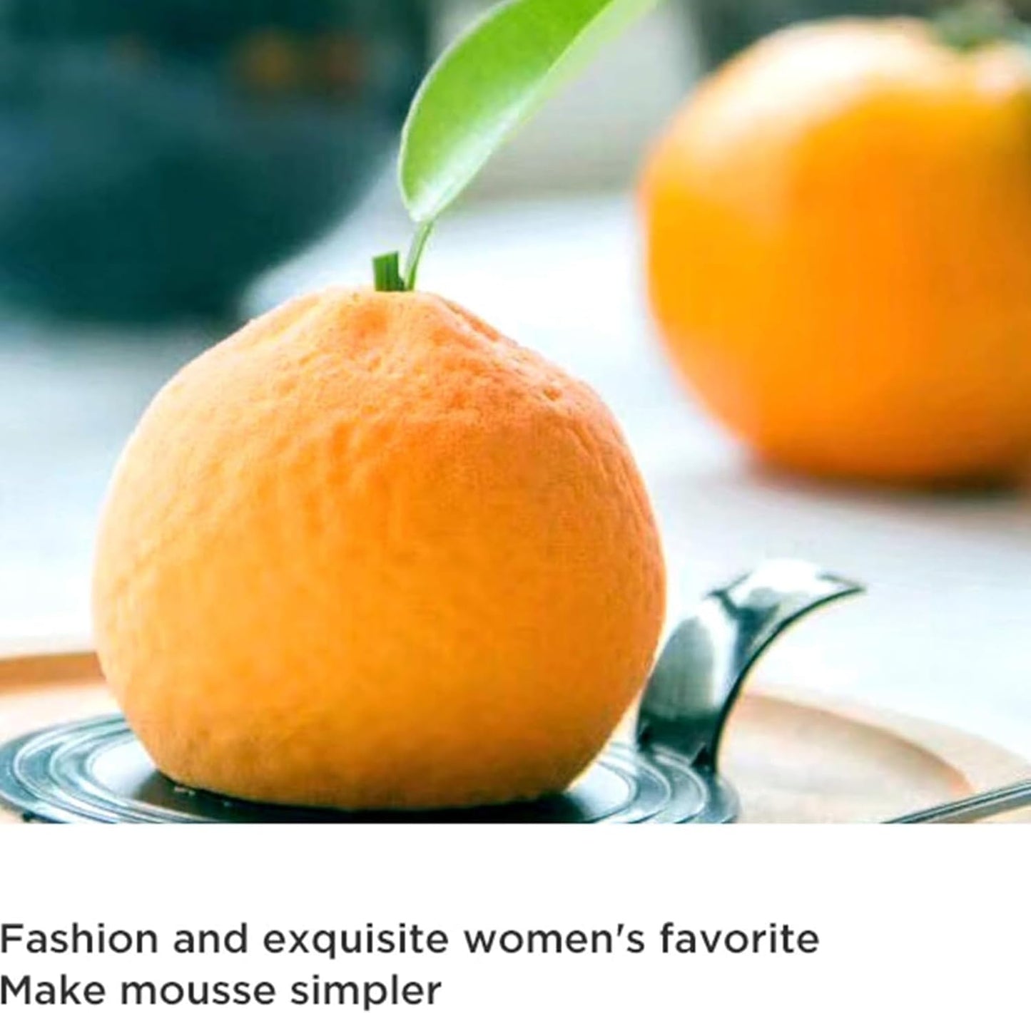 OCPO KITCHEN Orange Silicone Mold for Baking Mousse Cake, Chocolate, Fruit Dessert, Pudding, Jelly, Ice Cream Mould, Cake Decoration Mold, Non-Stick and Easy Release, 3D Orange Shape (8-Cavity)