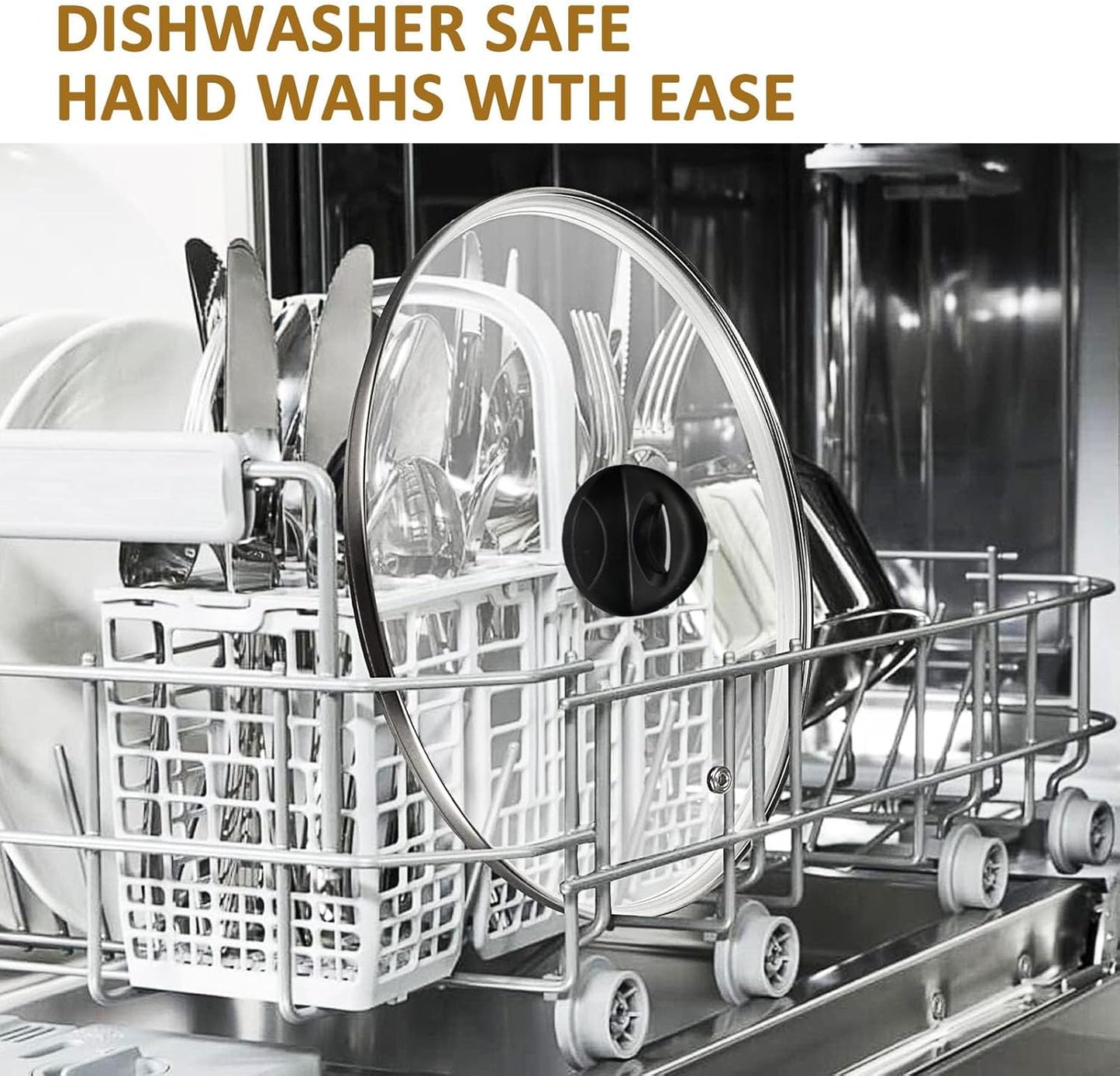 Glass Lids for Pot and Pan, 8, 9.5, 10.25, 11, 12, 12.6, 13.5, 14 Inch Tempered Replacement for Covers Kitchen Cookware, Frying Pan, Wok, Skillet (12 Inch)