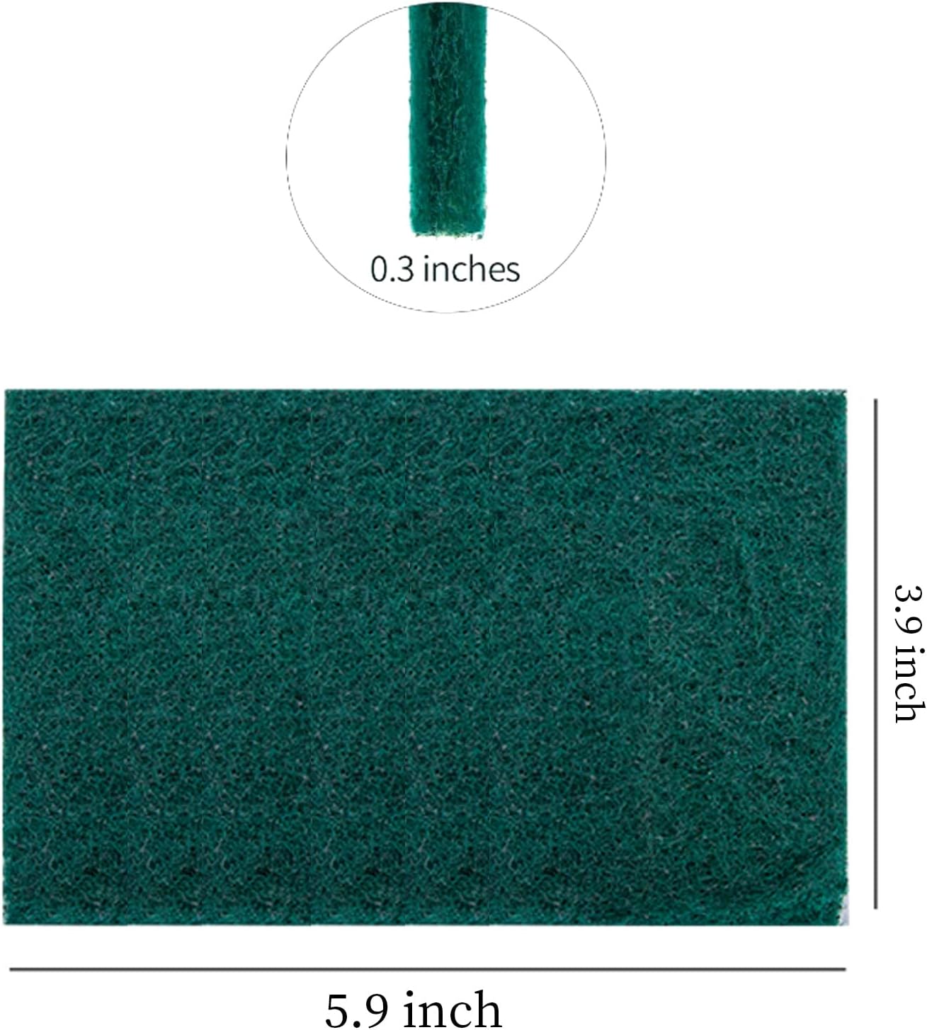 Heavy Duty Scour Pads Sponge Dish Scrubber Non-Scratch Green Reusable Household Scrub Pads for Kitchen and Dish Cleaning Tool (24Pcs)