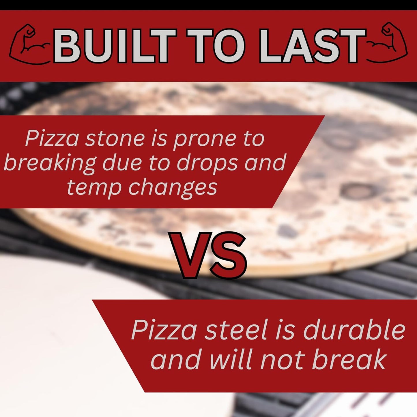 14" by 20" Pizza Steel (3/16" Standard Thickness) - Multipurpose Cooking Steel for Ovens & Grills - Made in the USA