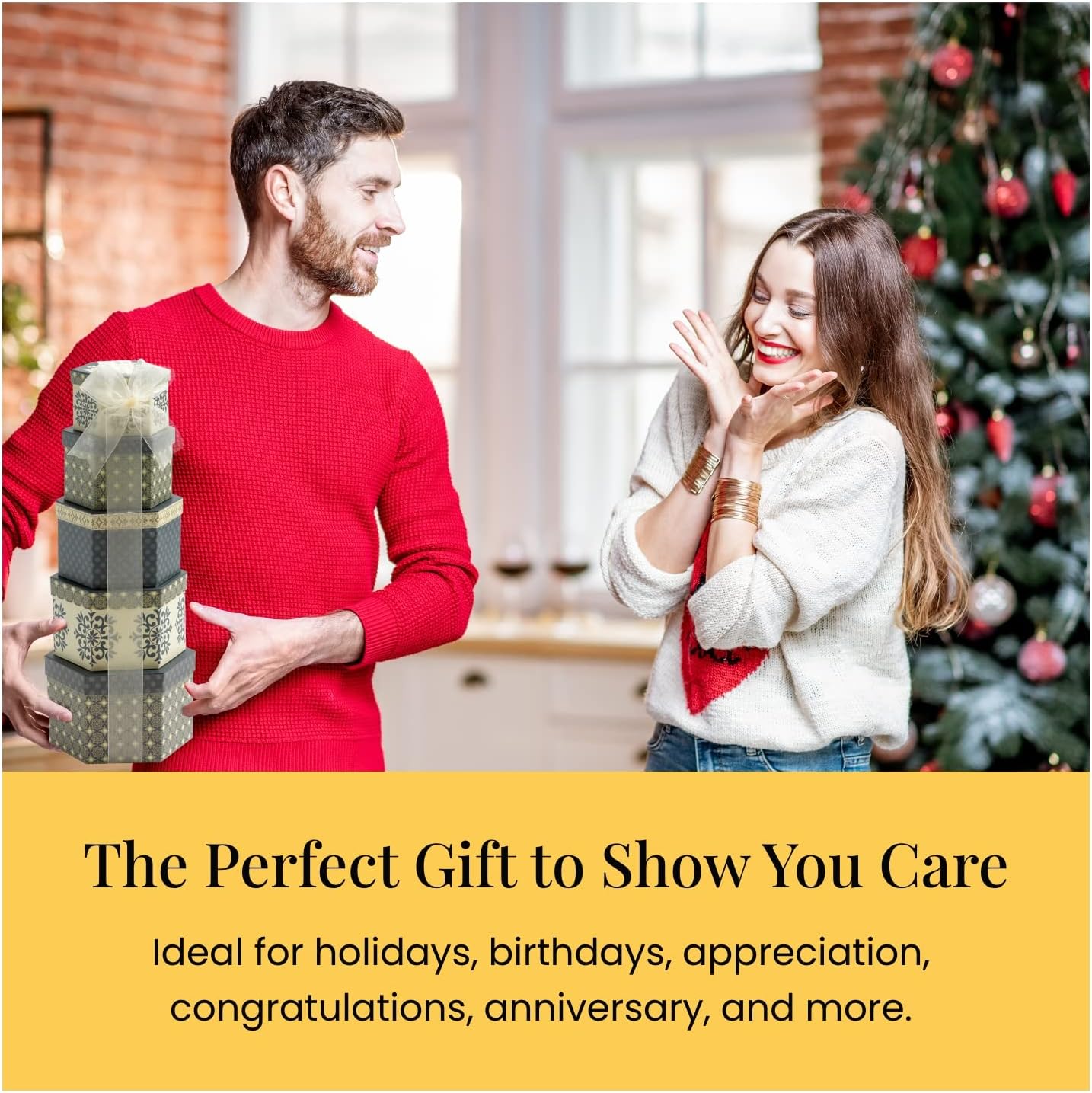 Gourmet Food Gift Basket Tower Snack Gifts for Women, Men, Families, College – Delivery for Holidays, Appreciation, Thank You, Congratulations, Corporate, Get Well Soon Care Package