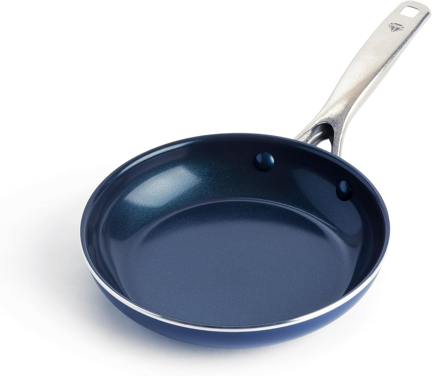 Blue Diamond 8" Nonstick Frying Pan Skillet, Diamond Infused PFAS & PTFE-Free Ceramic Pot, Dishwasher & Oven Safe, Stay Cool Handle, Durable Non Toxic Metal Utensil Safe, Egg & Omelet Pan, Blue