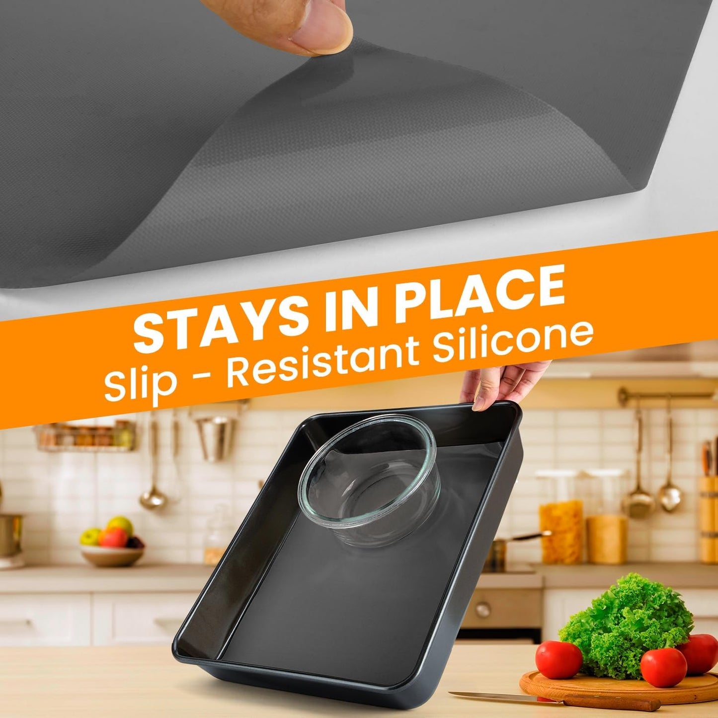 Silicone Baking Mat Roll Pan Liner-Heat Resistant Baking Macaron Bread Mat-Non-stick Pastry Mat-No Slip Reusable Freeze Dryer Mat-Kitchen Counter Mat, Reusable Dough Rolling Mat, Large Silicone Mat