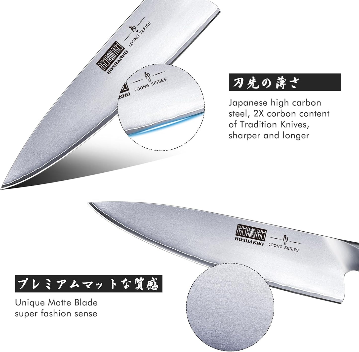 Kitchen Knife in Japanese High Carbon Steel, Professional High-Class Chef's Knife 8 inch, Non-slip Ultra Sharp Cooking Knives with Ergonomic Handle