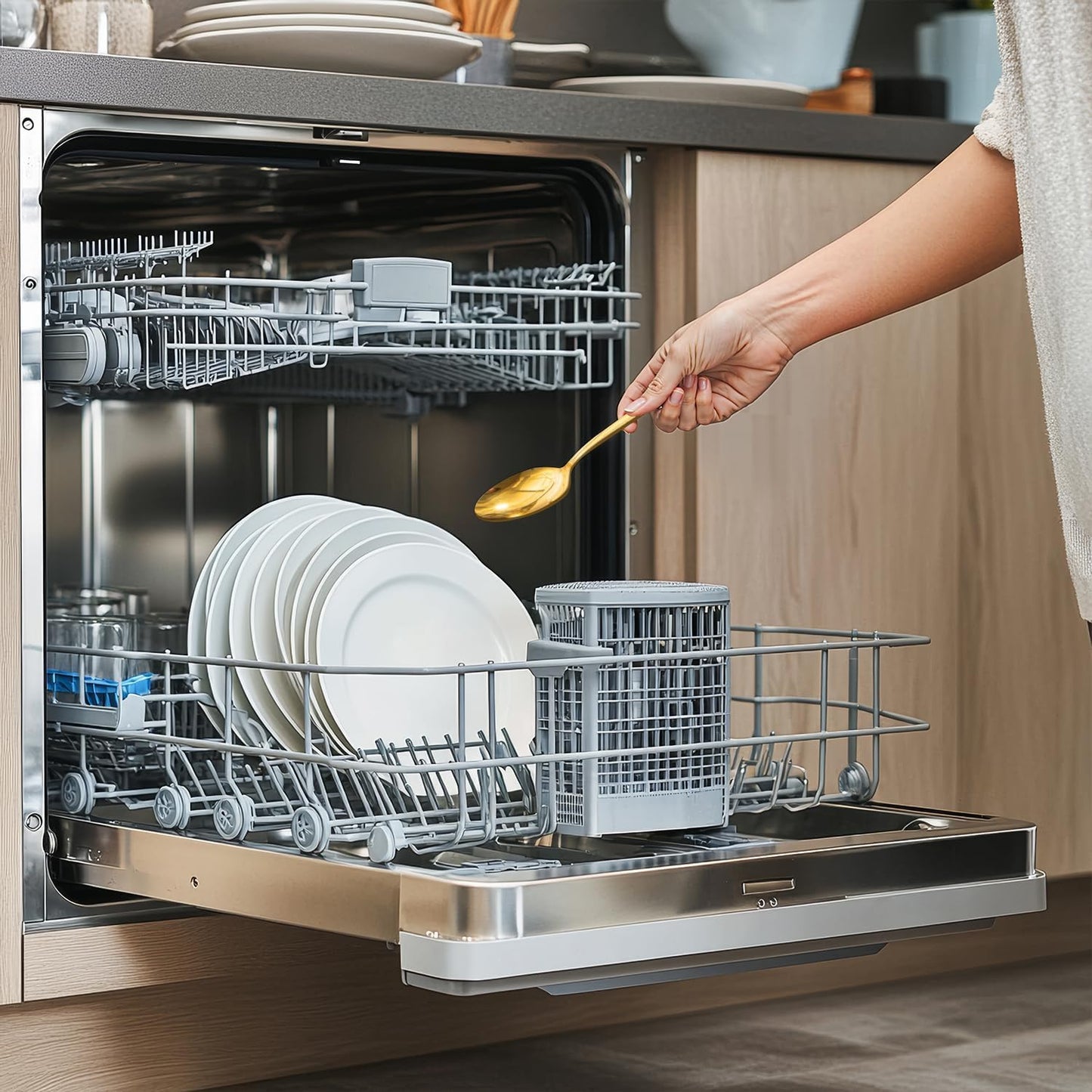 KINGSTONE 20 Piece Teardrop Silverware Set for 4, 18/10 Stainless Steel Flatware Set, Modern Design Cutlery Set for Home/Hotel/Wedding,Mirror Polished and Dishwasher Safe, Gold