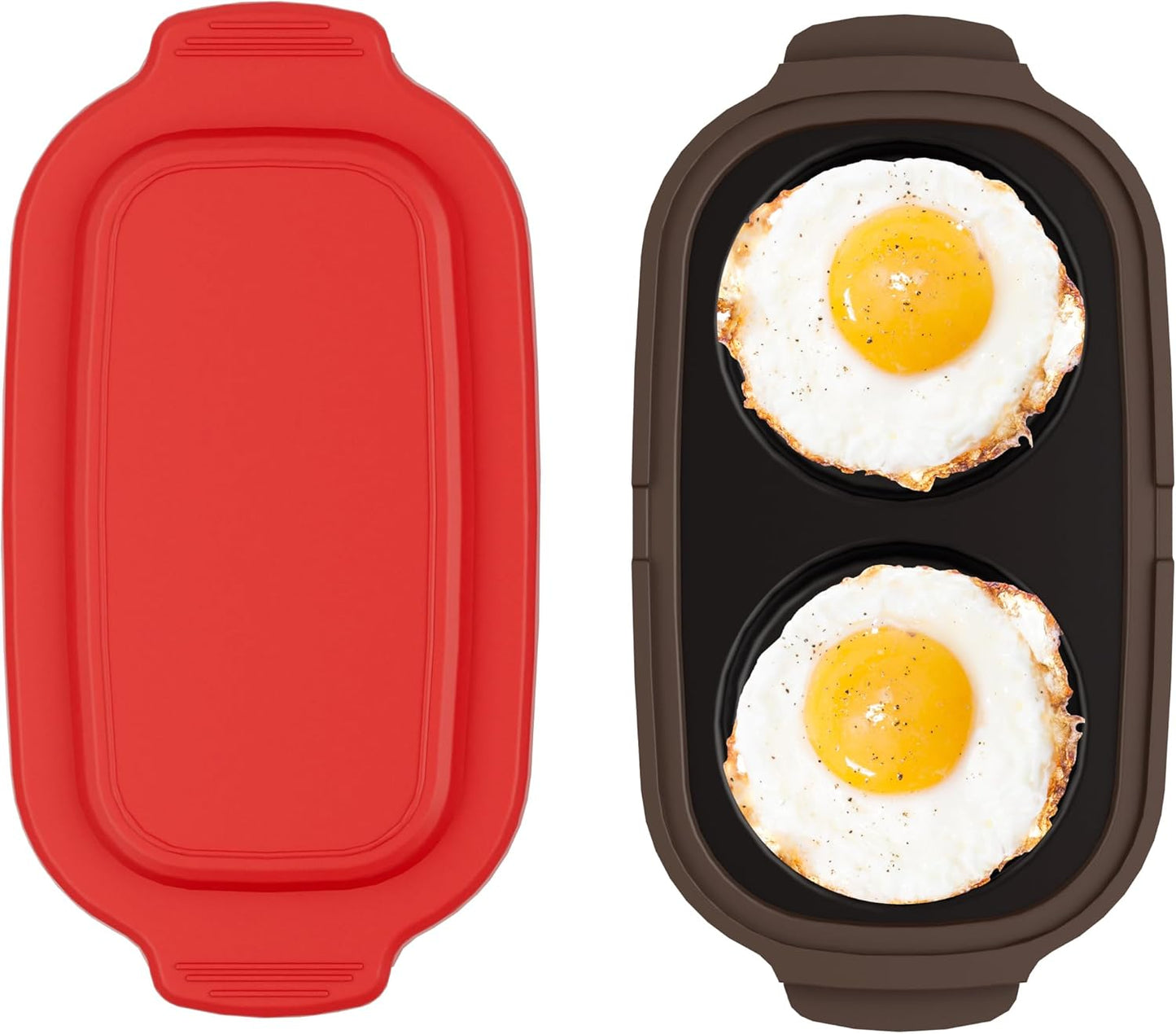 Microwave Egg Cooker, Microwave Egg Poacher | Cooker & Fryer for Breakfast Sandwiches | Maker for 2 Eggs | Dishwasher-Safe & BPA-free, Save Time,Portable for Home,Travel,Gifts