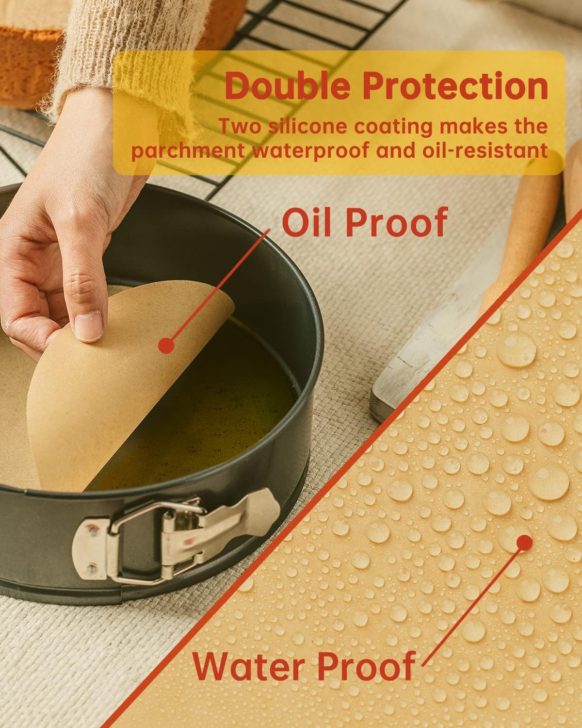 Katbite 200Pcs 8 Inch Parchment Paper Rounds, Unbleached & Non-stick, Precut Parchment Circles for Spring Pan, Storage/Freezing Hamburger Patties