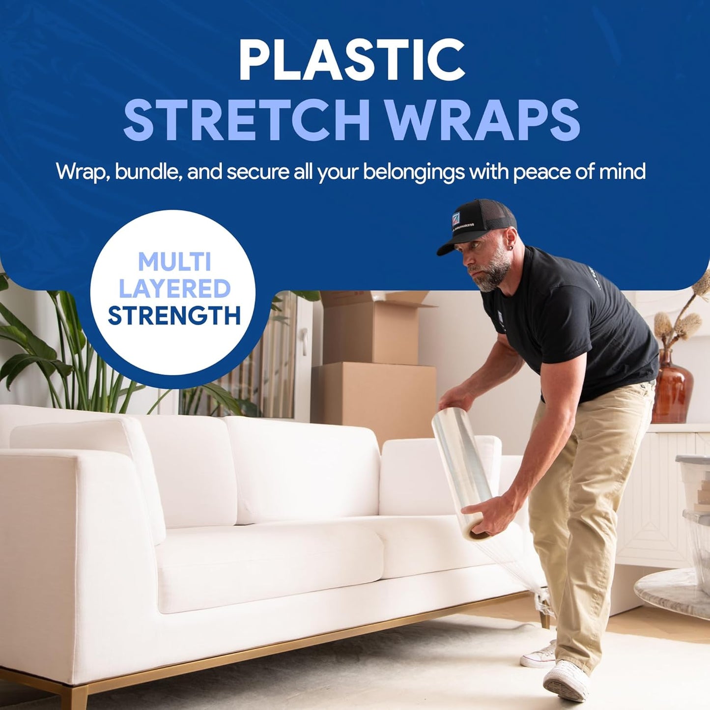 International Plastics Co. 18" Plastic Stretch Film Wrap 1200 feet 500% Stretch Ability