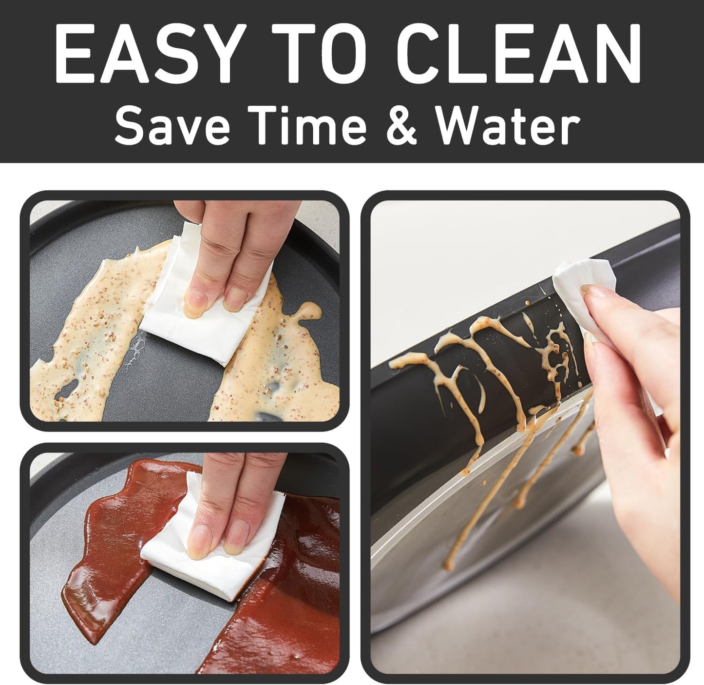 MsMk Crepe Pan with Spreader, 8 Inch Titanium and Ceramic Nonstick Flat Skillet Tortilla Egg Pan, Induction Compatible, PFOA Free, Oven Safe to 700°F