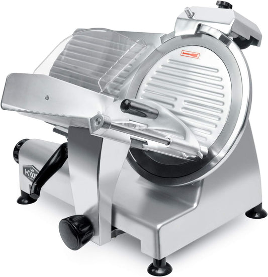 KWS Commercial 420W Electric Meat Slicer 12" Frozen Meat Deli Slicer Restaurant and Home Use Stainless Steel Blade [ETL, NSF Certified] (Stainless Steel Blade, 12-Inch Blade)