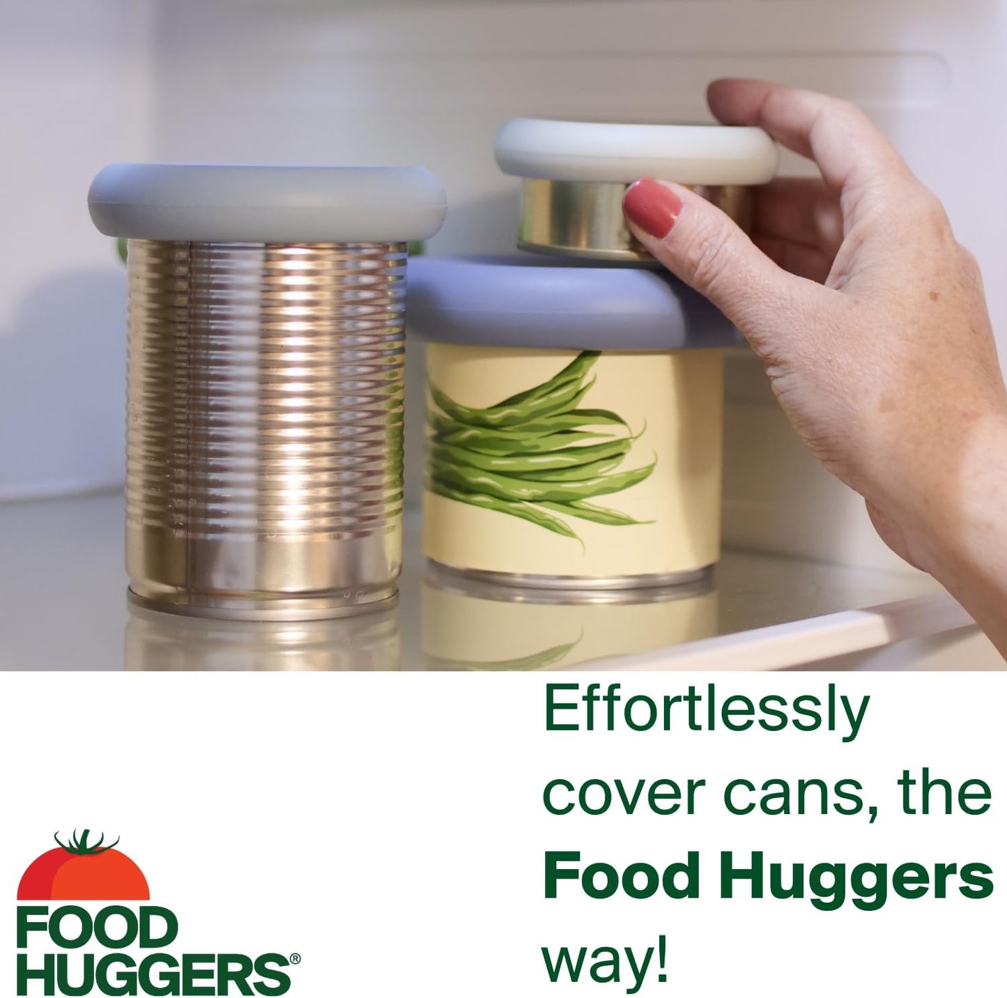 Food Huggers 3 Can Covers | Reusable Can Lids Snugly Seal Cans and Jars | 100% Food Grade Durable Silicone | Plastic Free (Blue)