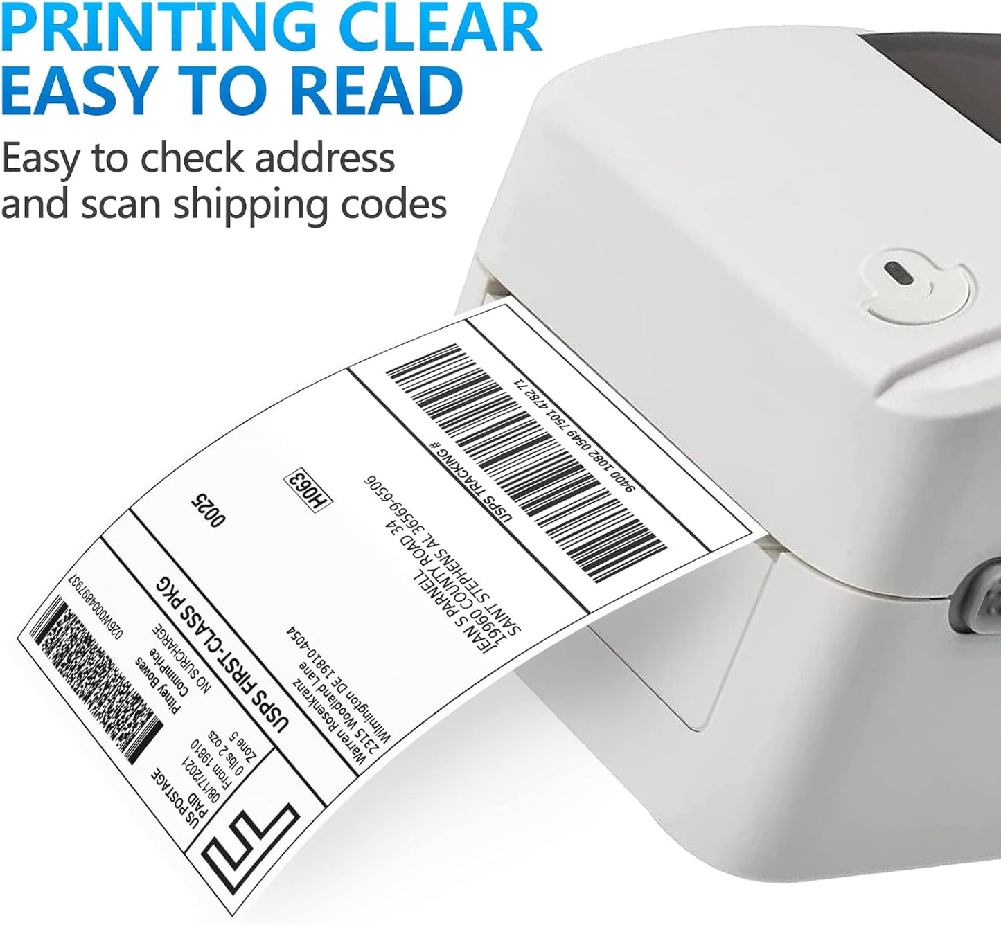 FungLam 100 Rolls 4x6 Direct Thermal Shipping Labels, 250 Labels Per Roll, 1" Core, Perforated, White Mailing Postage Shipping Label Compatible with Zebra 2844 ZP-450 ZP-500 ZP-505