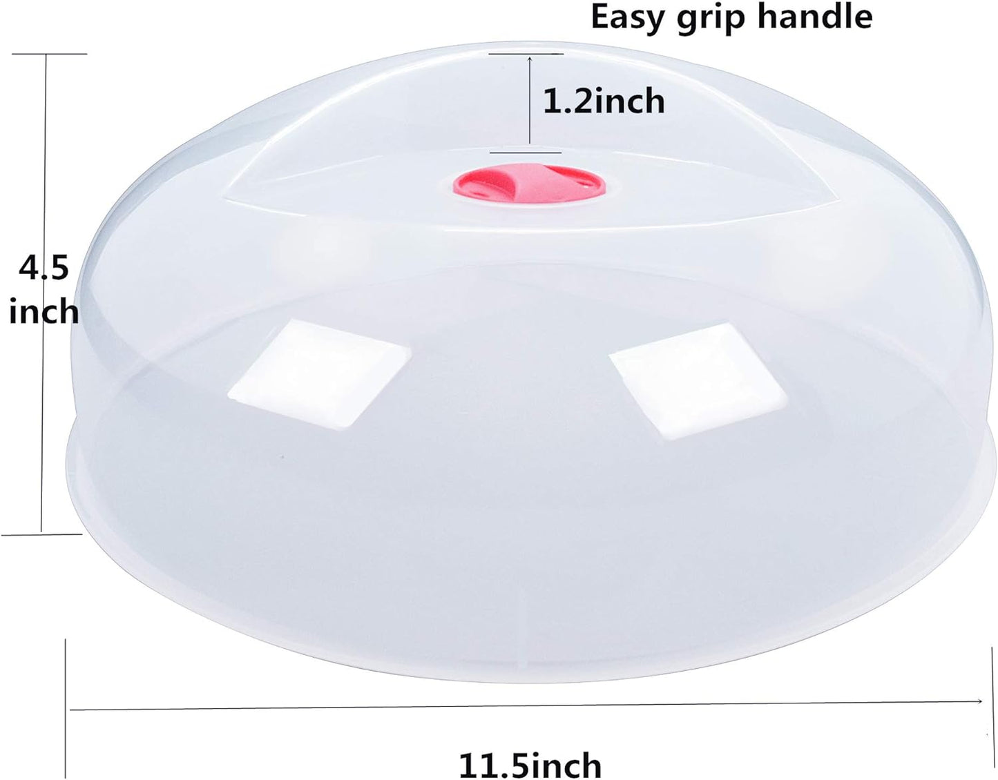 Microwave Cover for Food, Large Microwave Plate Cover Guard Lid with Steam Vents Keeps Microwave Oven Clean, 11.5 Inch BPA Free & Dishwasher Safe-2PCS red