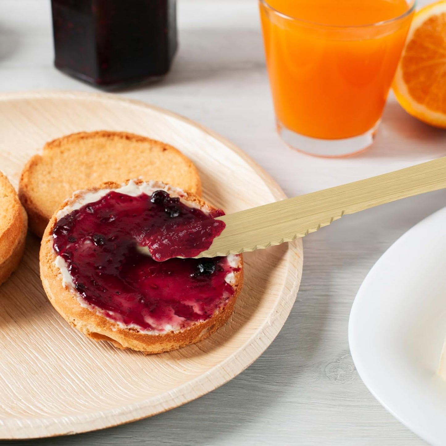 ECOLipak 300 Count Disposable Bamboo Knives, 6.7 Inch Bamboo Compostable Disposable Knives for Party, Wedding, Camping, Traveling, Family Dinners, Large Events