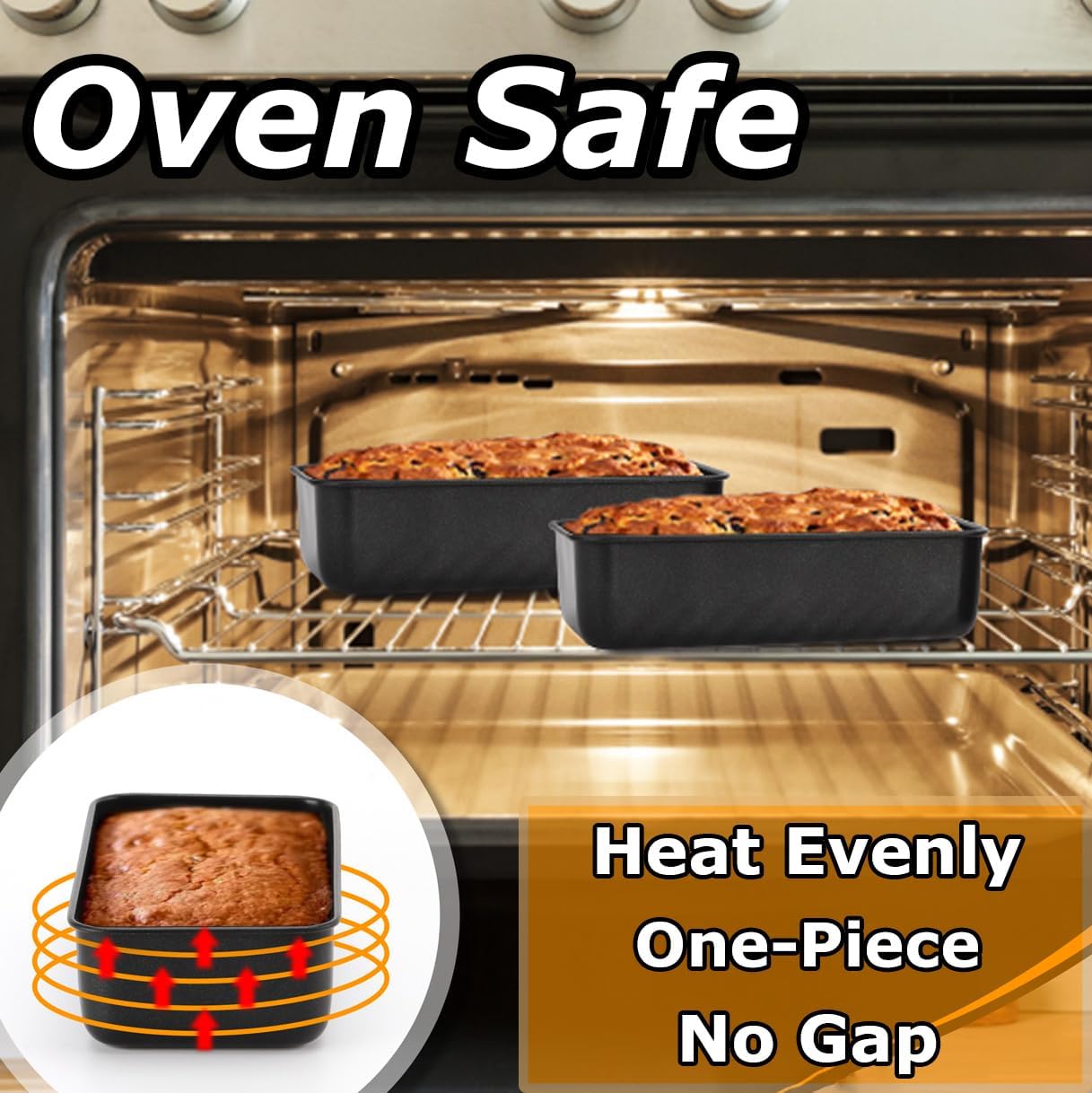 LIANYU 4 Pack Nonstick Loaf Bread Pan for Baking, 9x5 Inch Bread Loaf Baking Pan, Stainless Steel Meatloaf Pan Tin for Homemade, Dishwasher Safe