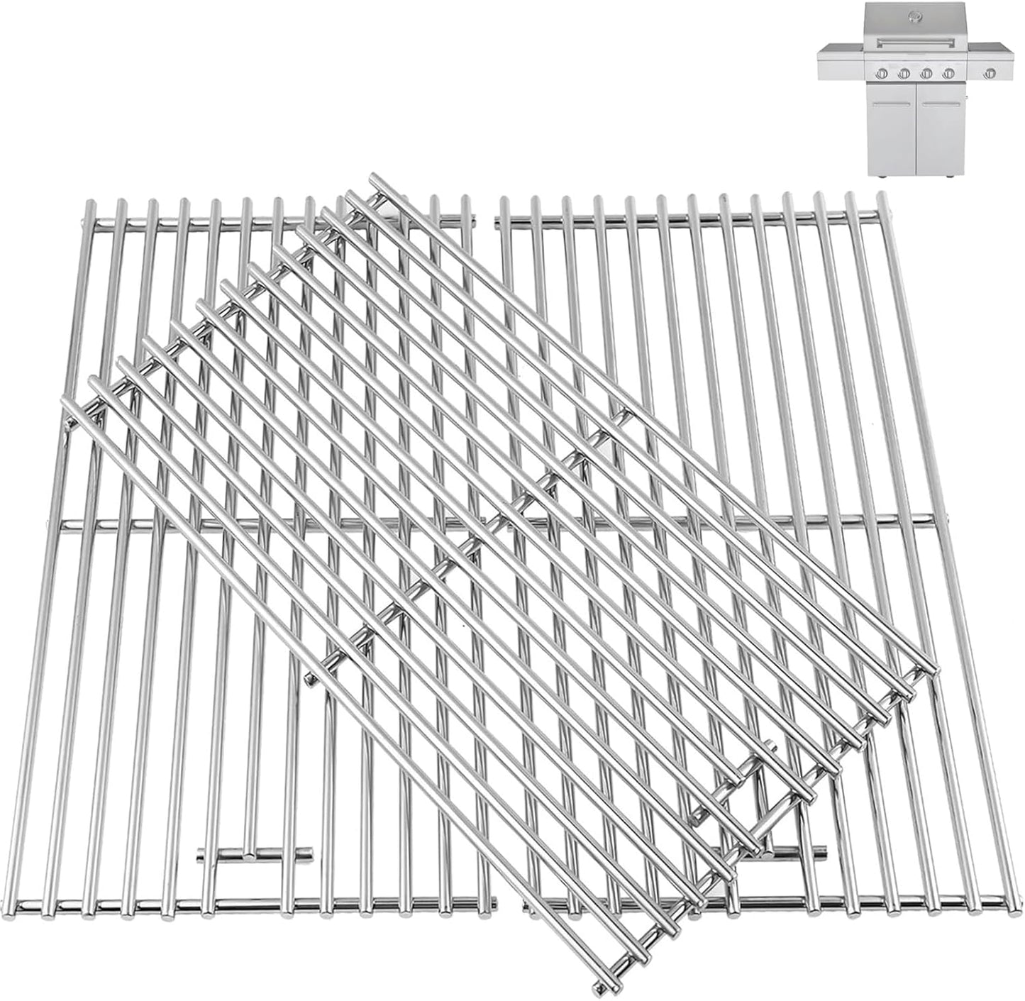 Grill Grates Replacement Parts for Kitchen Aid 720-0745B 720-0745 720-0745A 740-0780 730-0745 860-0012, Grill Grates for Kitchenaid Grill Replacement Parts, 18 7/8" x 9 7/8" Each