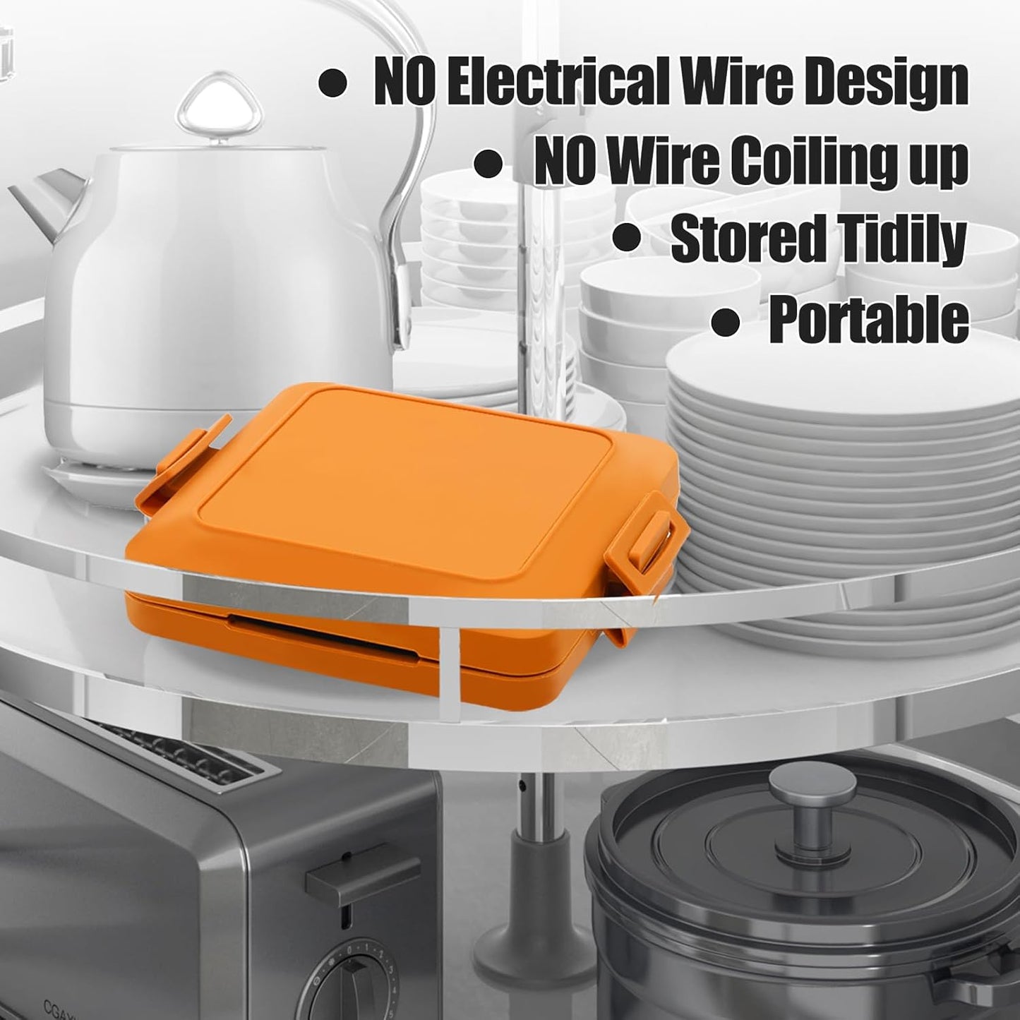 Toaster,Microwave Toaster, Sandwich Maker, Panini Maker, Dishwasher Safe,NO Electricity,Wireless,Time Saving,Fast,Toastie Safe in Microwave Oven(Orange, Microwave Sandwich Maker)