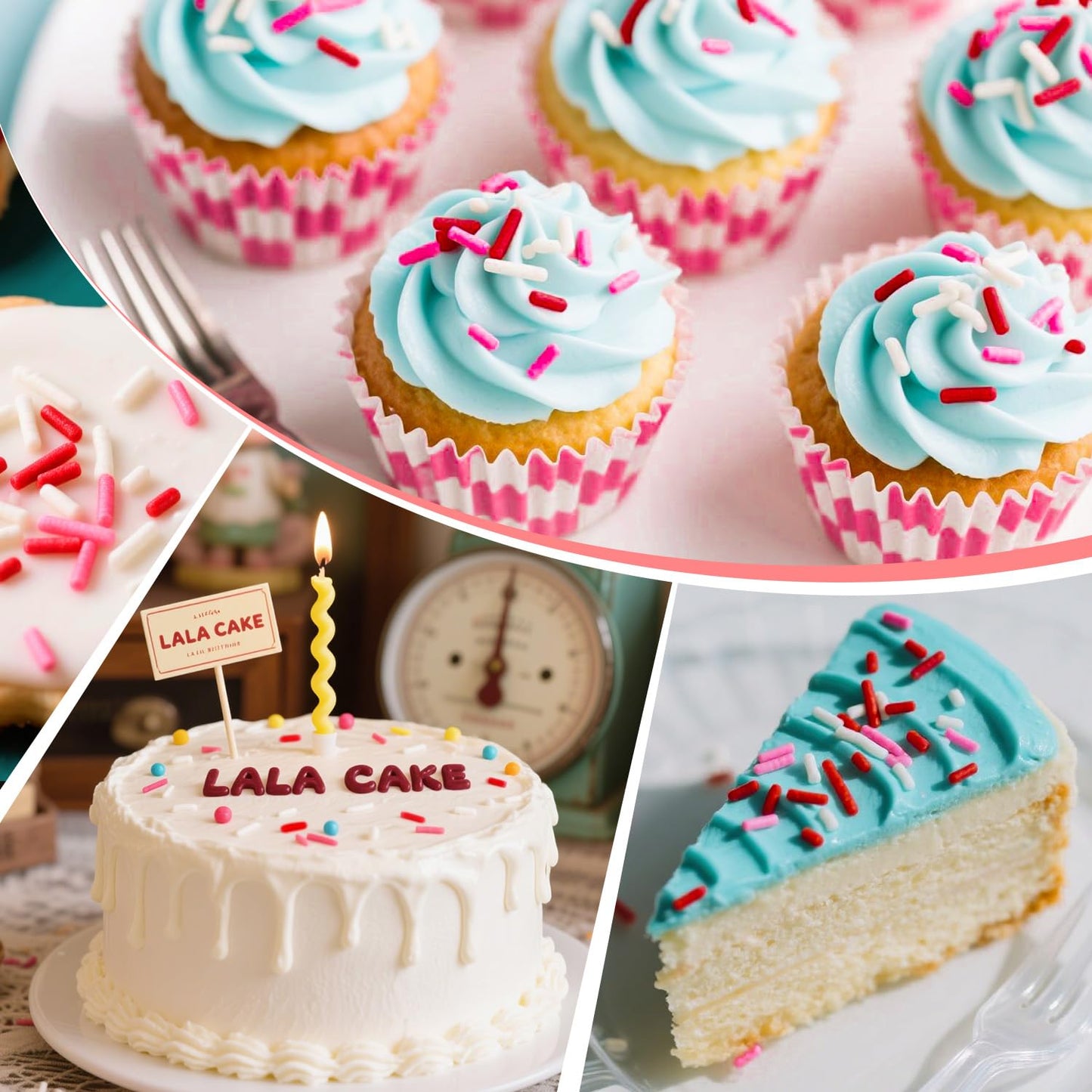 Pink Jimmies Sprinkles, Edible Sprinkles For Cake Decorating, Pink Red and White Sugar, 150g/5.29oz, Cupcake & Ice Cream Topper, Mother's Day, Valentine's Day, Wedding Party Supplies