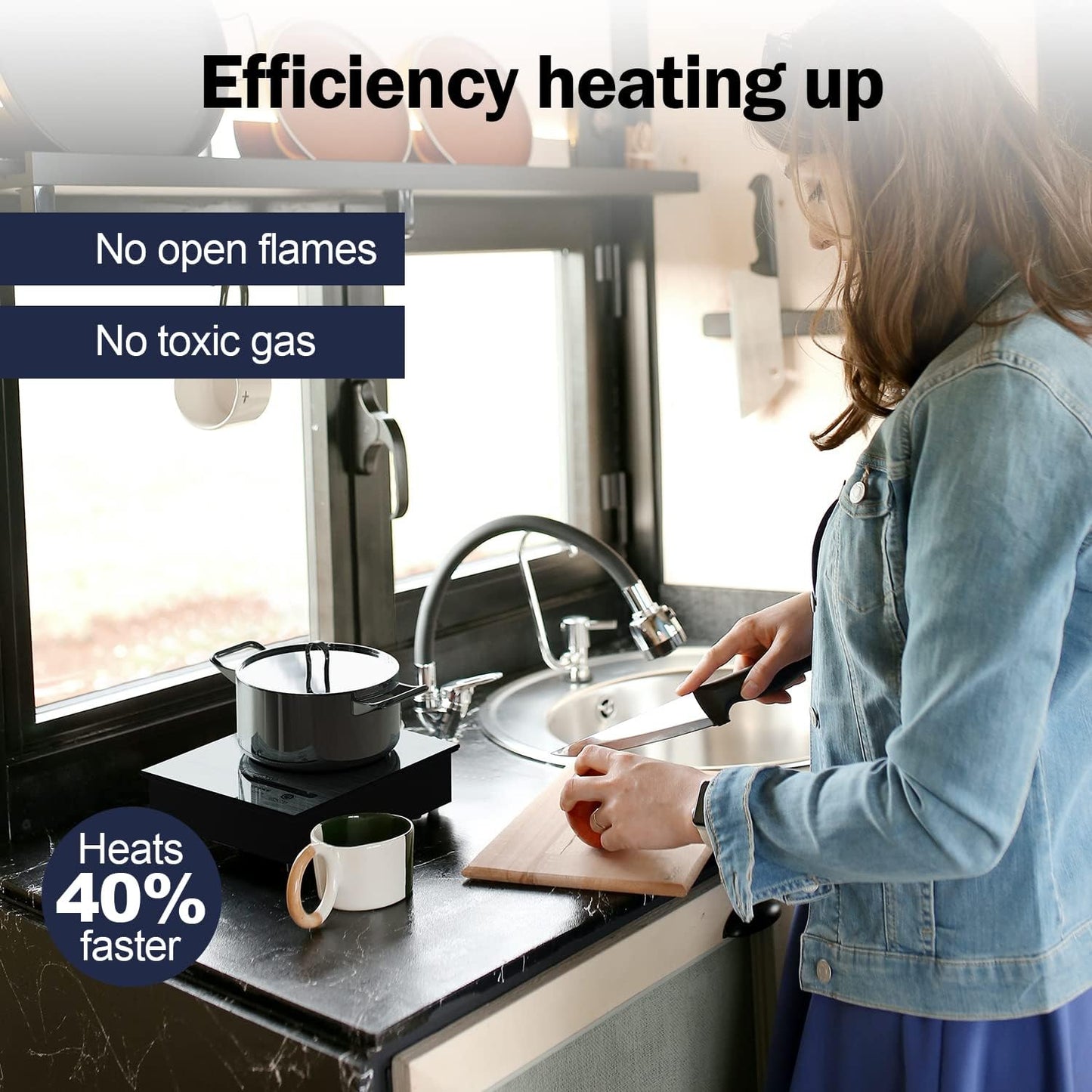 Mini Induction Cooktop, 500W /110V Mini Electric Countertop Burners Portable Small Induction Hot Plate